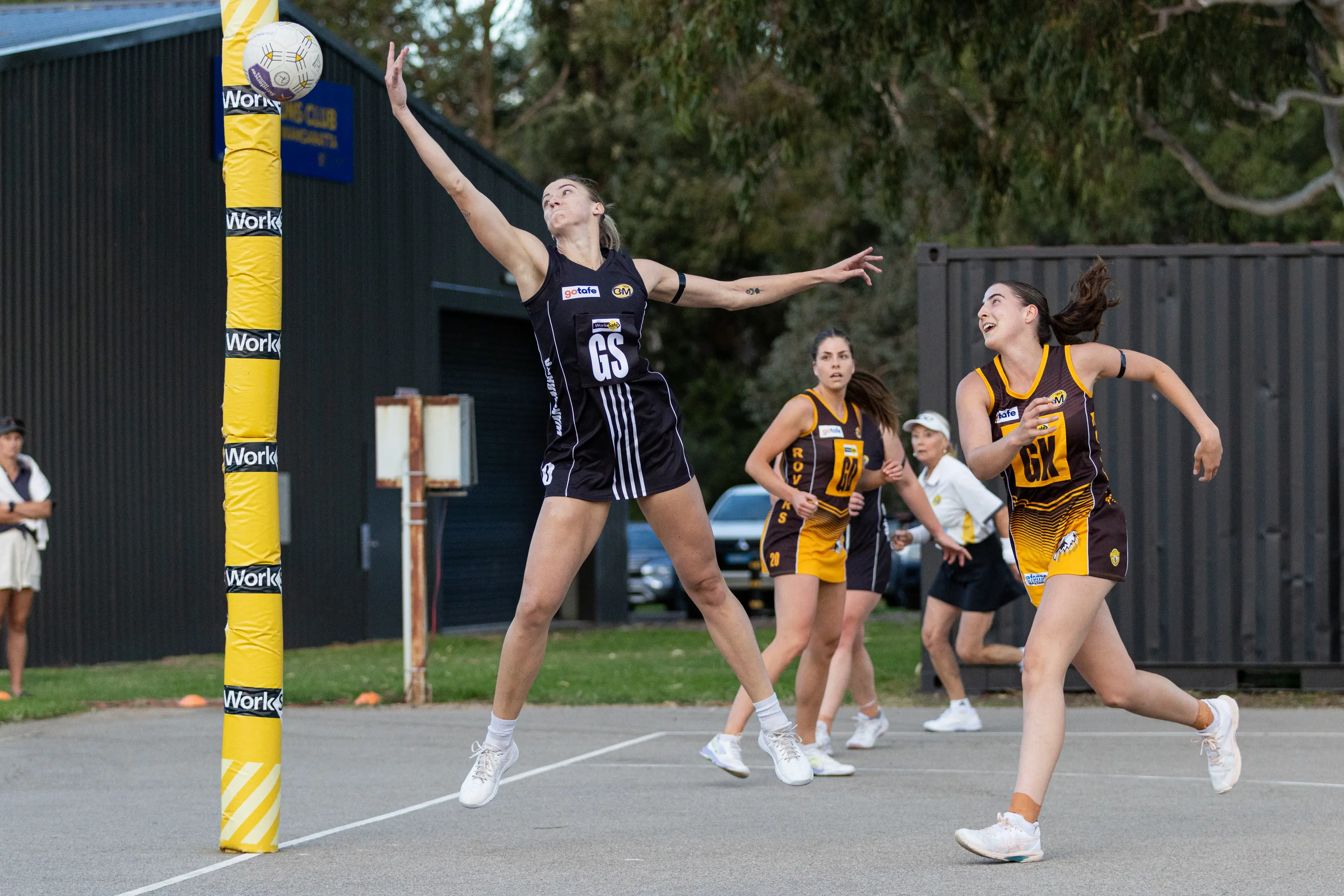<p>OUT OF REACH: Amanda Umanski desperately tries to keep the ball in court. PHOTO: Marc Bongers</p>\\n