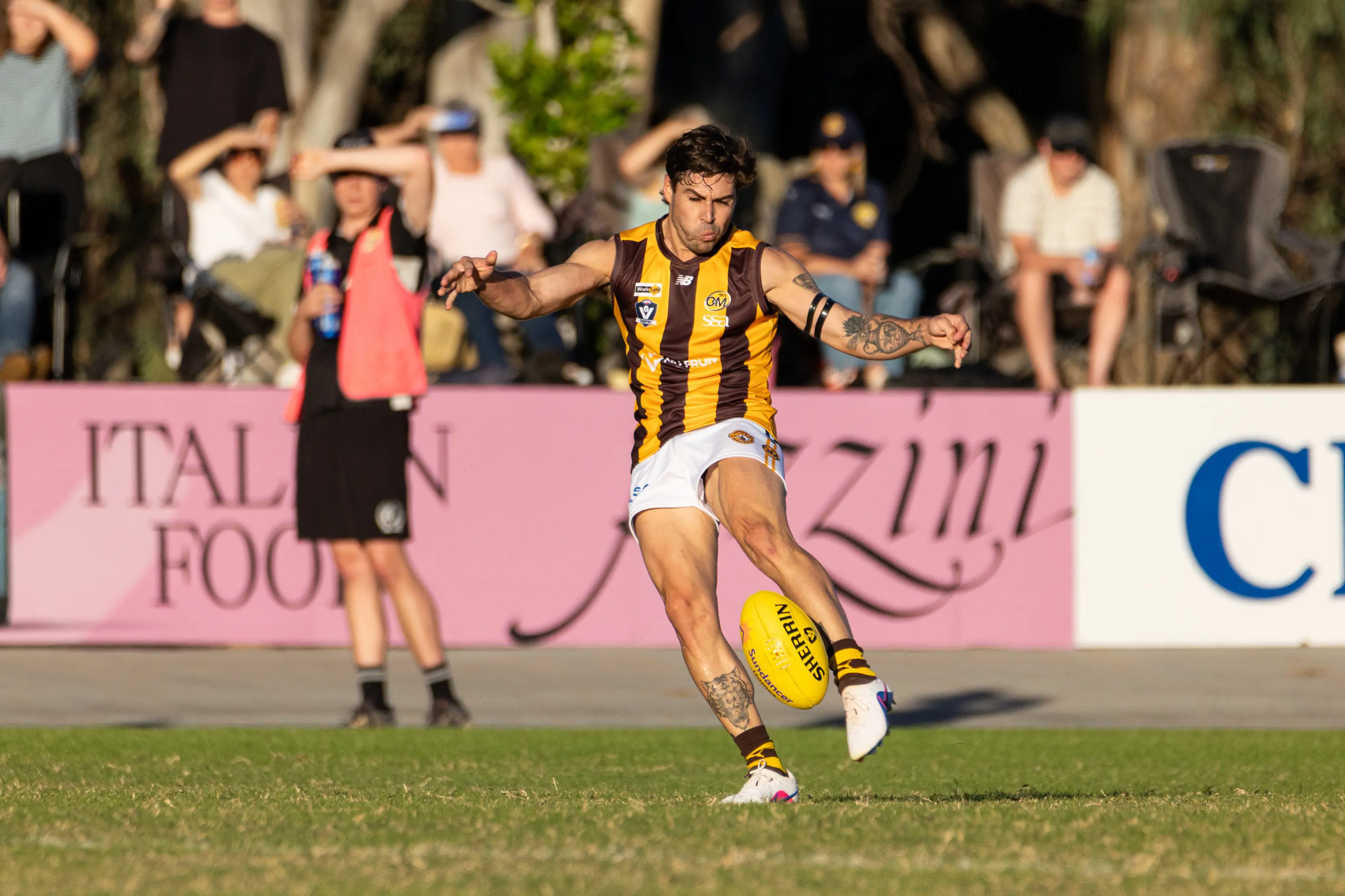 <p>NO PLACE LIKE HOME: Sam Cattapan and the Hawks are home for their clash with the Roos. PHOTO: Marc Bongers</p>\\n