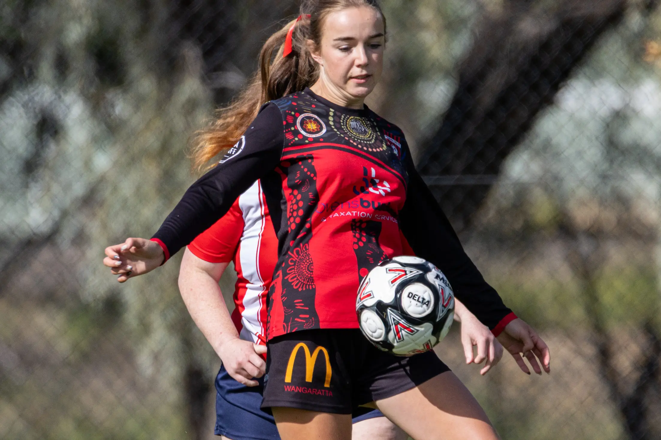 <p>FAMOUS FIVE: Matilda Aggenbach and the Lady Devils scored five first-half goals to smash Twin City Wanderers. PHOTO: Marc Bongers</p>\\n