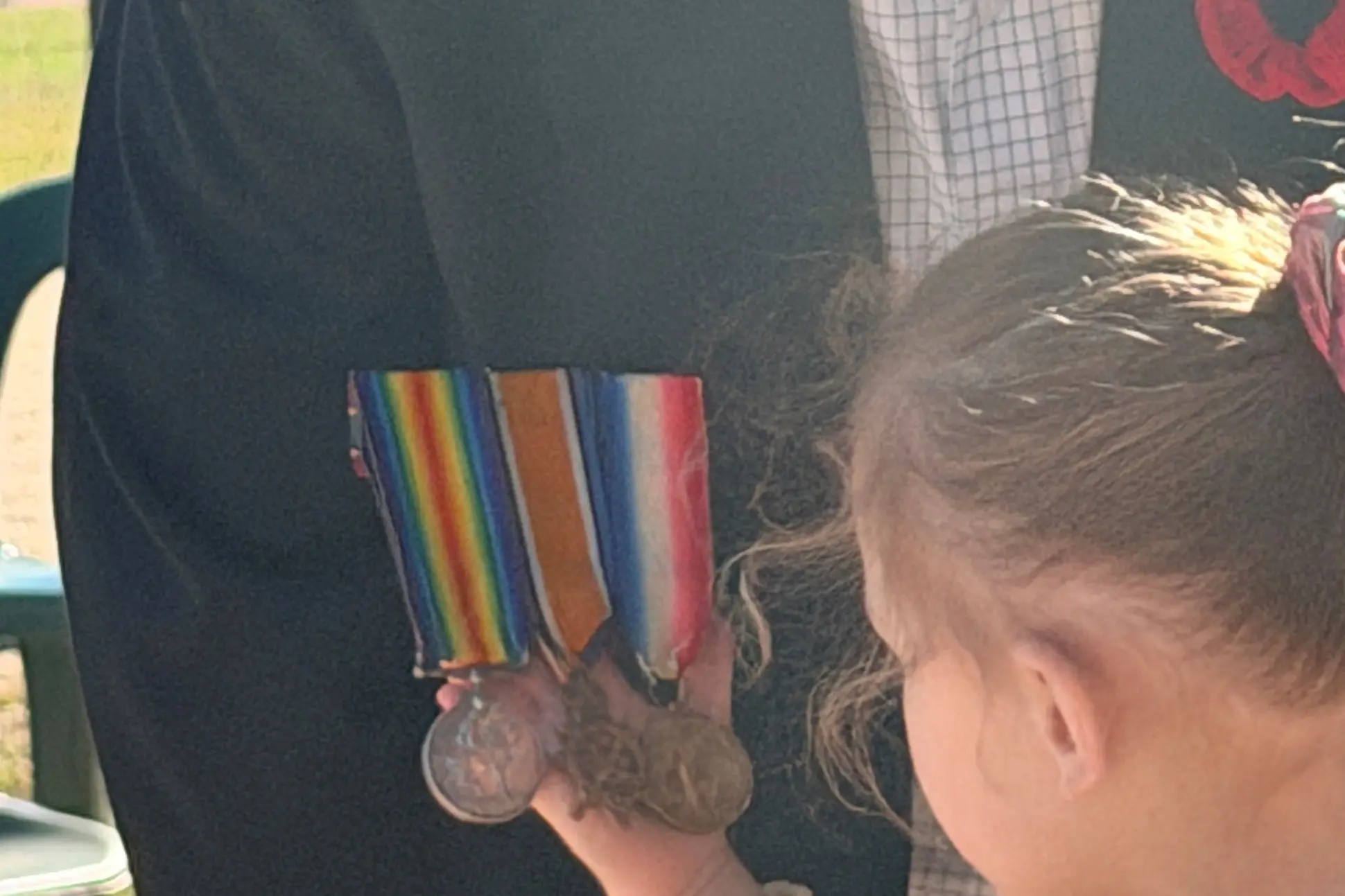 <p>HANDING ON THE STORIES: Bill McMonigle, son of 13th Light Horseman (WW1) Jack McMonigle, with his granddaughter. </p>\\n