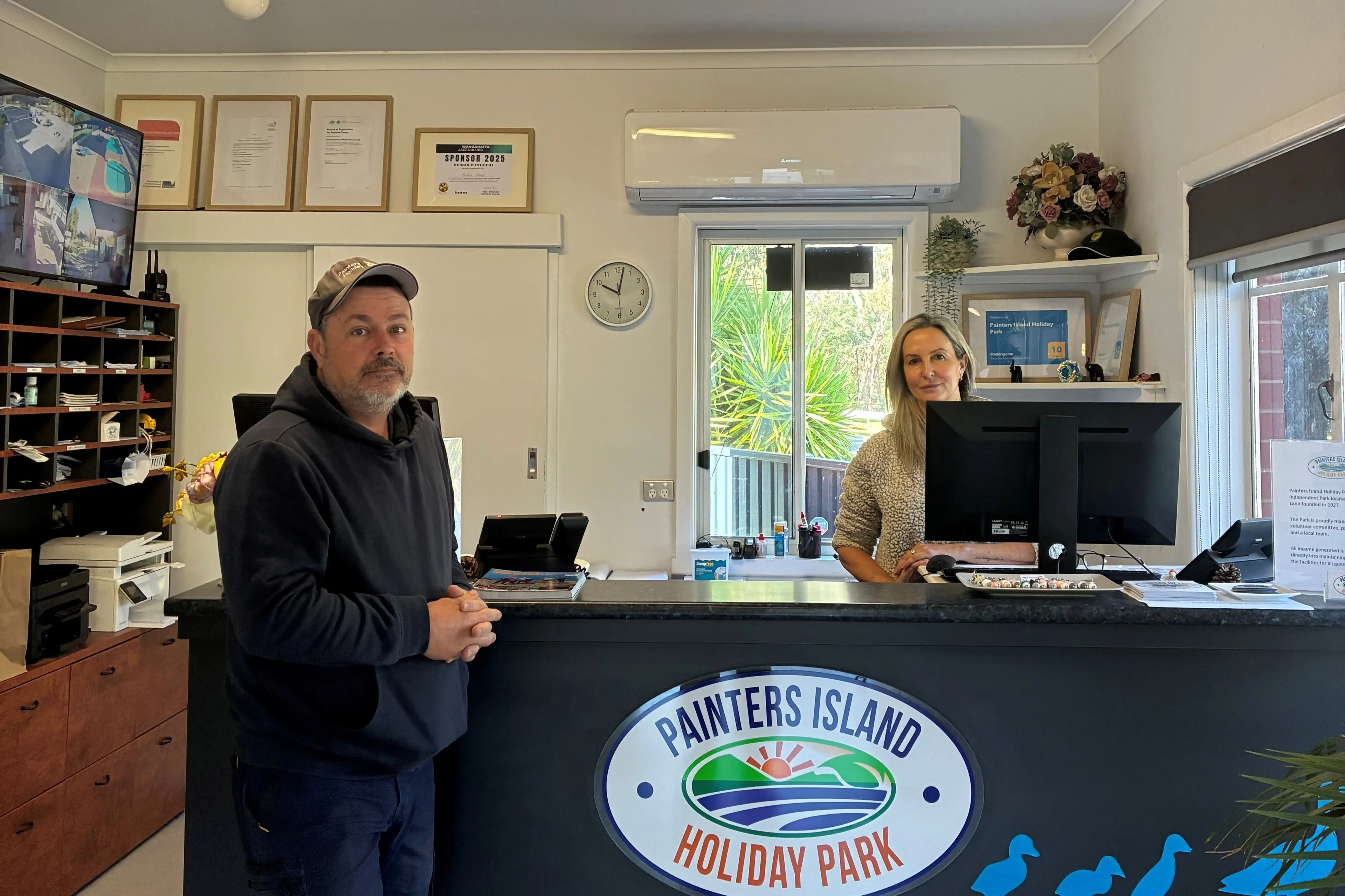 <p>IMPACTED: Painter\\u2019s Island Holiday Park managers Kirk Edgar and Deb Daniel are feeling the impact with business down 10 per cent on last year. PHOTO: Jordan Duursma </p>\\n