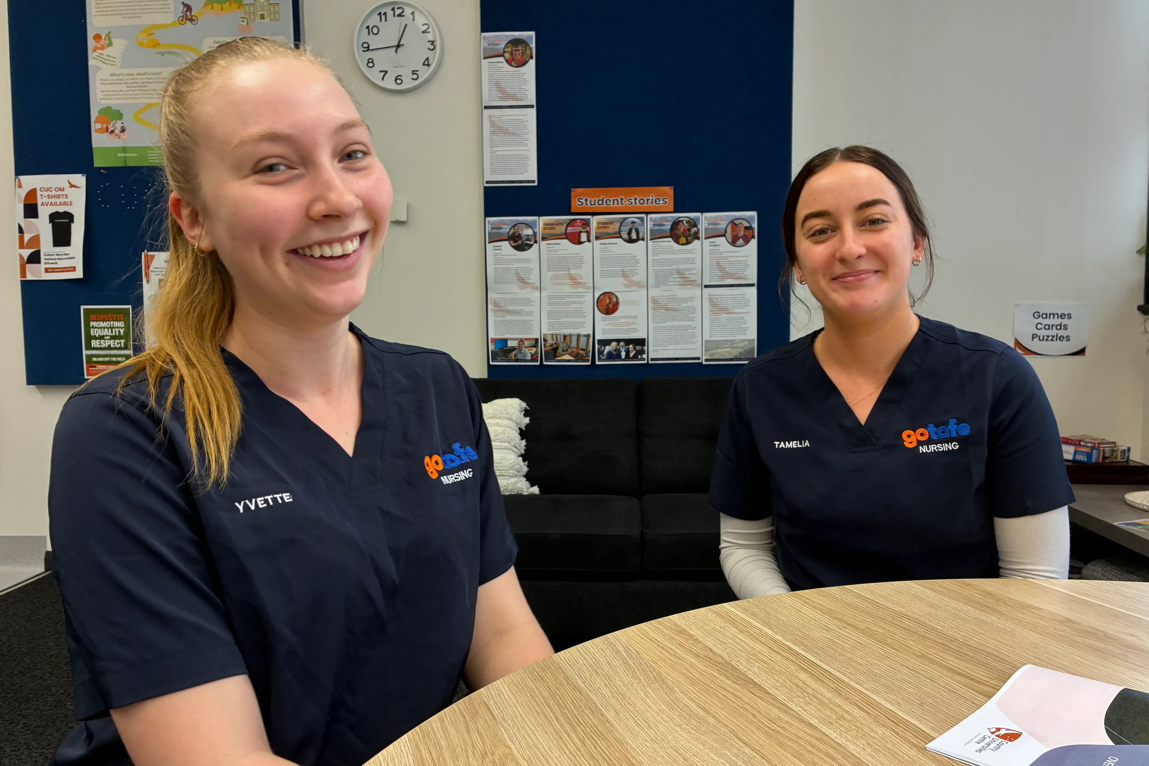 <p>GOTAFE nursing students and CUC users, Yvette Butler and Tamelia White are on the path to a local career in health.</p>\\n