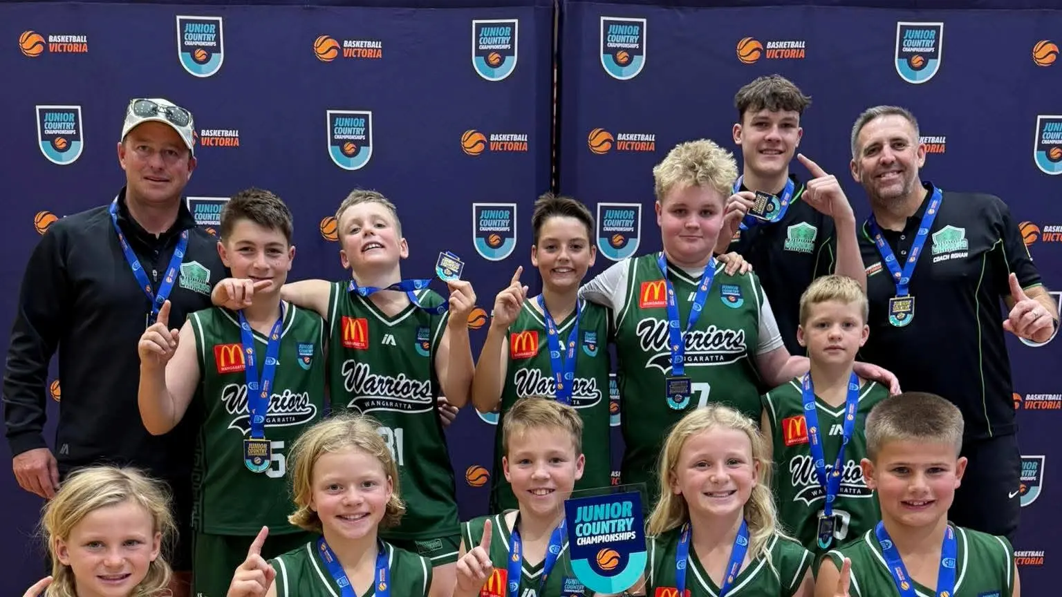 Wangaratta Warriors under 12 boys revelling in Junior Country Champs success