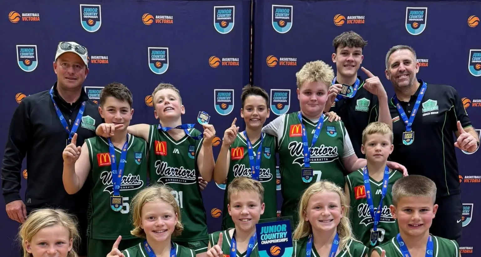 Wangaratta Warriors under 12 boys revelling in Junior Country Champs success