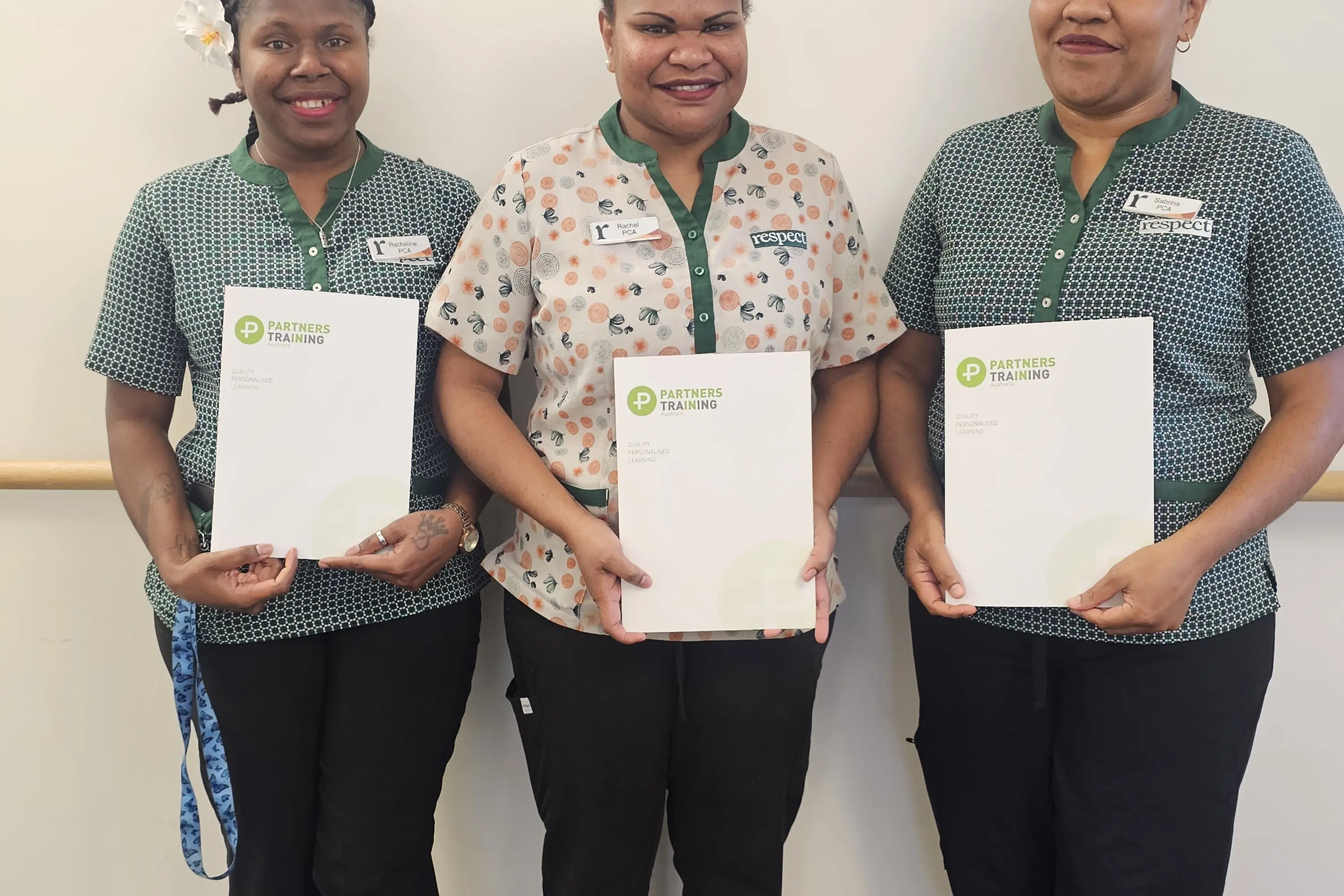 <p>CERTIFIED: Racheline Tal, Rachel Mangau and Sabrina Felix wrapped up their traineeship and are now  qualified personal care assistants (PCA) with Respect at St John\\u2019s home in Wangaratta. </p>\\n