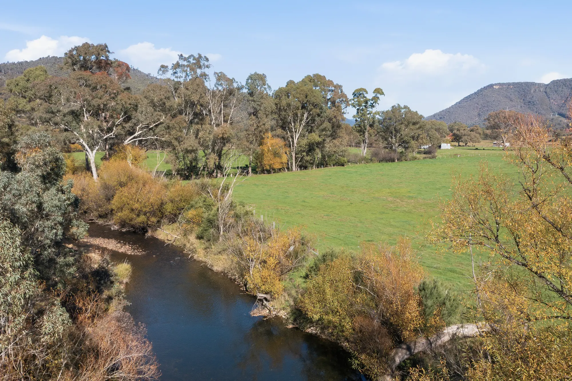 <p>PEACEFUL, NATURAL SETTING: This four bedroom home, shedding and productive farmland sits on 143 acres with King River frontage.</p>\\n