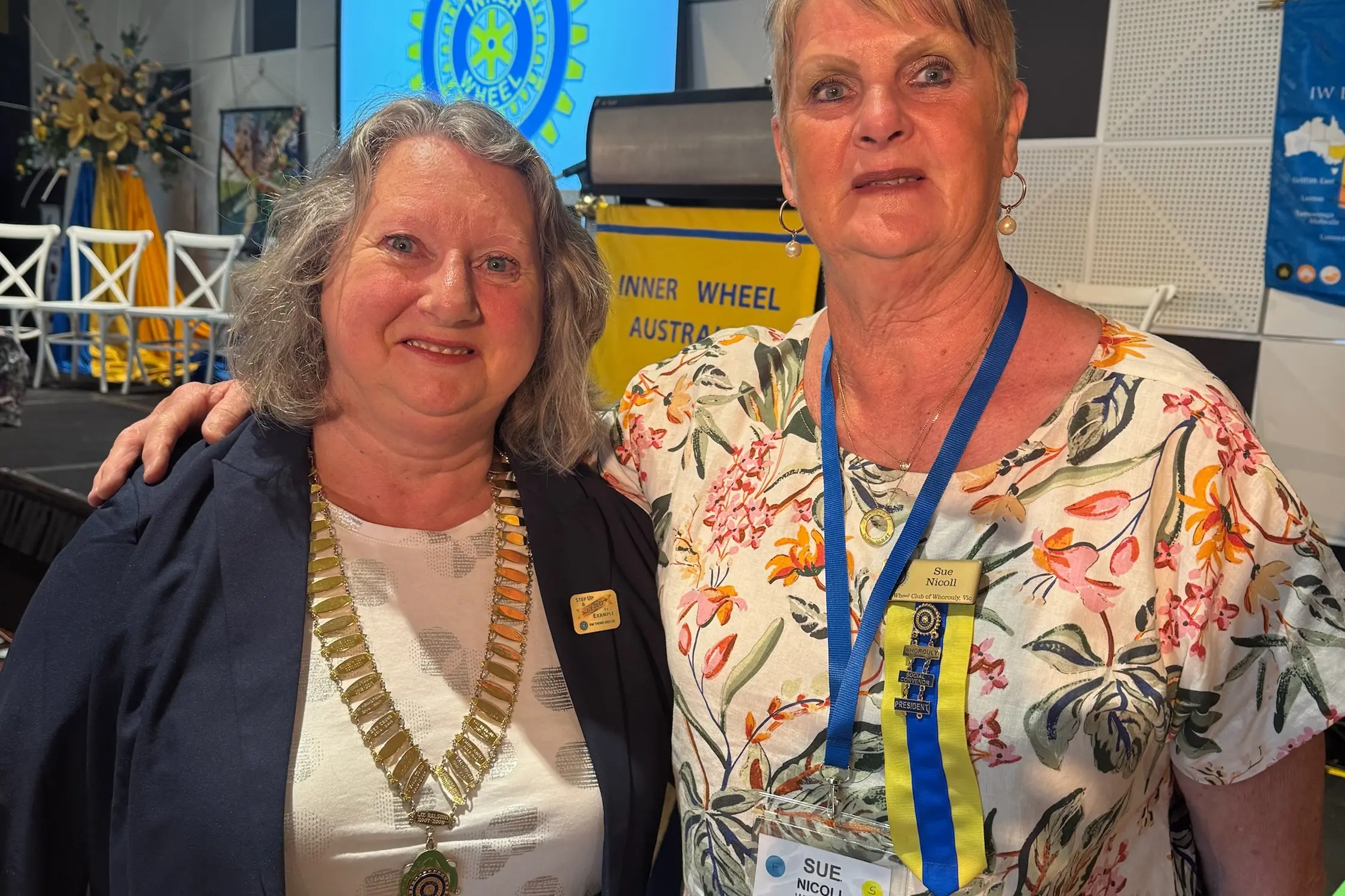 <p>GIVING FROM THE HEART: Sue Nicoll with president of The Inner Wheel Australia Clare Swaan at this year\\u2019s conference in Melbourne.</p>\\n