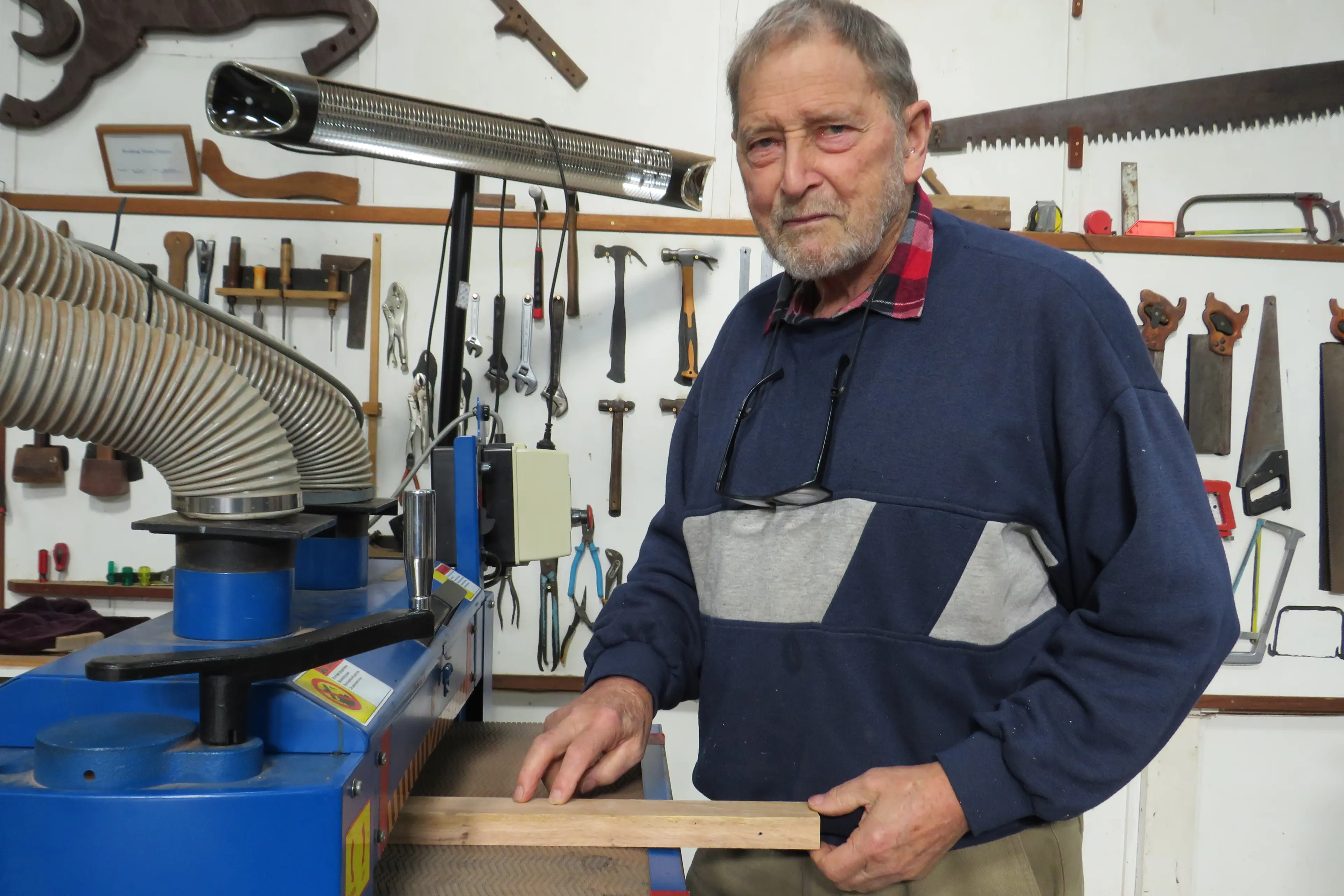 <p>WELCOMING SPACE: Warren Anker is among 54 members of the Wangaratta Woodworkers who enjoy utilising the group\\'s space in Evans Street. PHOTO: Simone Kerwin</p>\\n