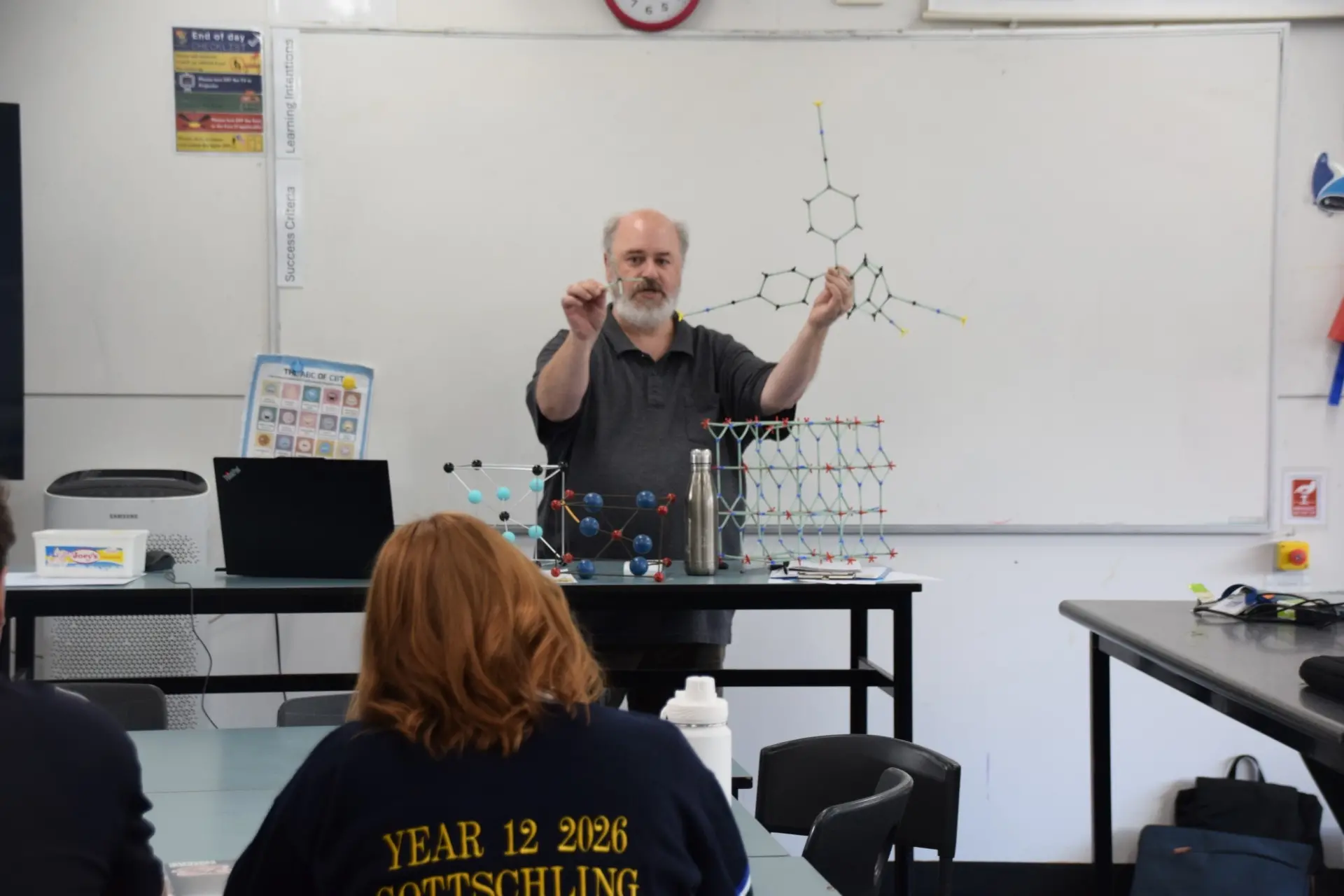 <p>SCIENCE VOCATION: Award-winning chemistry professor Stuart Batten recently touched base with his old high school, talking about what he loves most with science students. </p>\\n