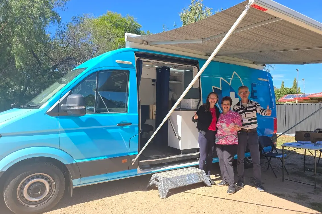 <p>PREVENTATIVE CARE: Dr Amelia Lambers, nurse Marcella Wyatt and Marino Candusio from Alpine Outreach have proved effective in detecting skin cancers through their screening program in the North East.</p>\\n