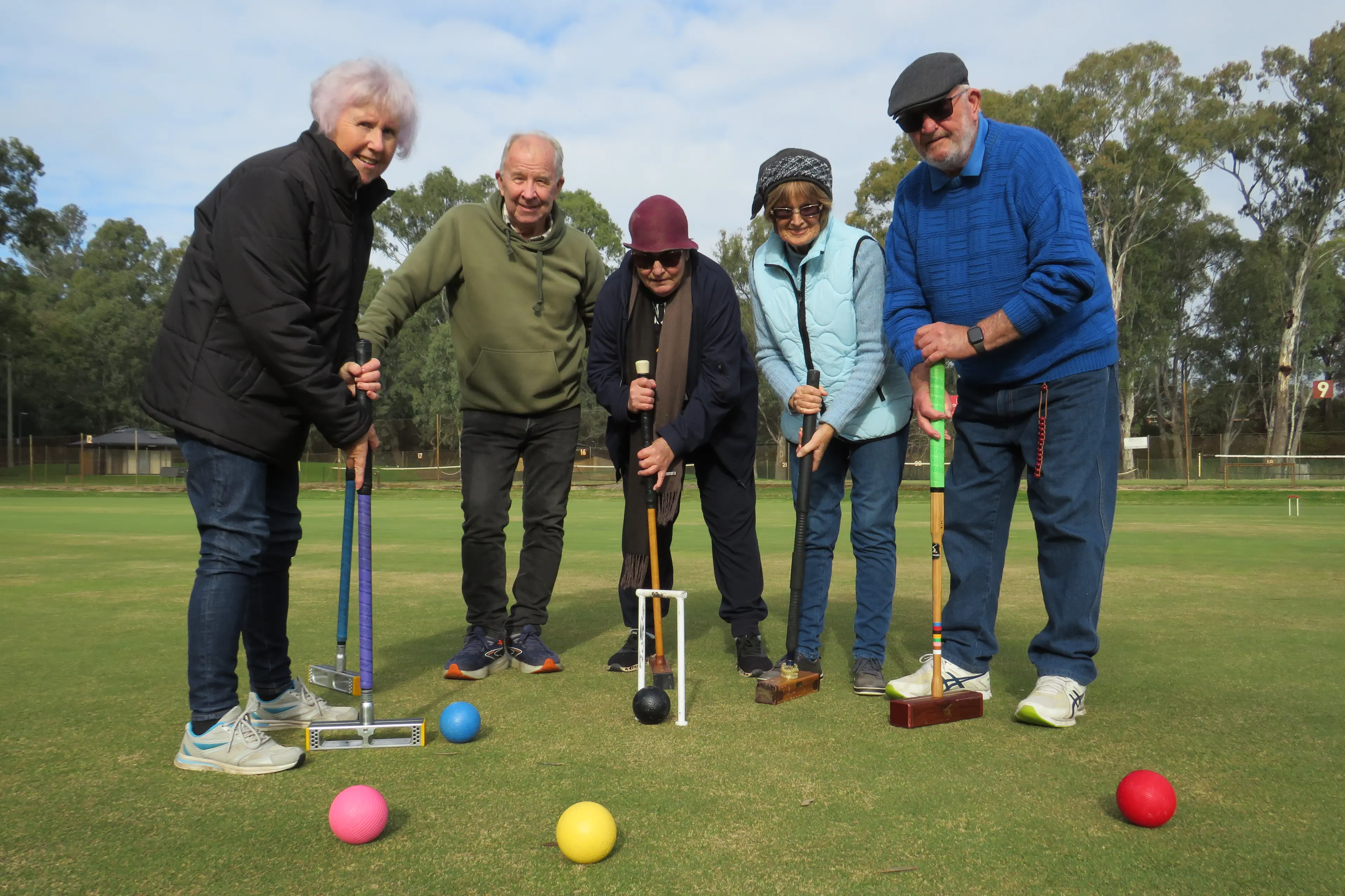 <p>ENJOYABLE AFTERNOON: Heather Gulbin, Clive Jones, Cheryl Sampson, Anne Dodd and Alan Chick enjoy a game of croquet at the Wangaratta Lawn Tennis Club in Merriwa Park last Wednesday.  There\\'s a come and try opportunity at the club each Wednesday and Sunday from 1pm.  PHOTO: Simone Kerwin                         </p>\\n