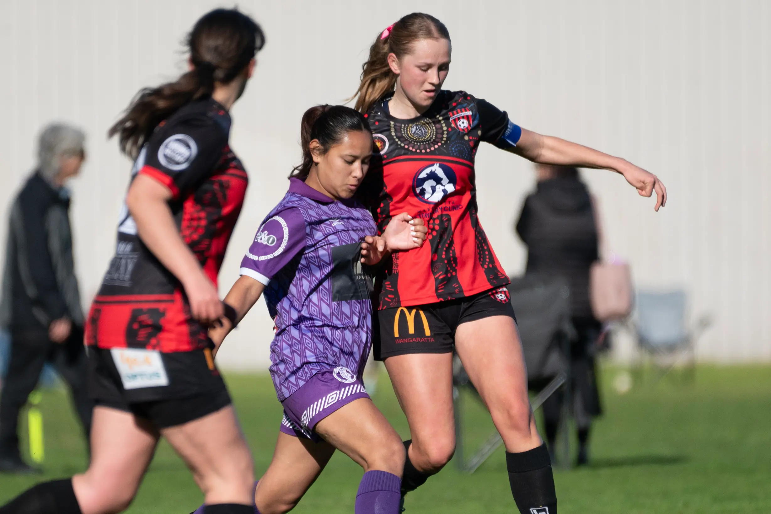 <p>CHALLENGE: Isabelle Christison works to keep possession in the Lady Devils\\' 0-0 draw with Melrose. PHOTOS: Melissa Beattie</p>\\n