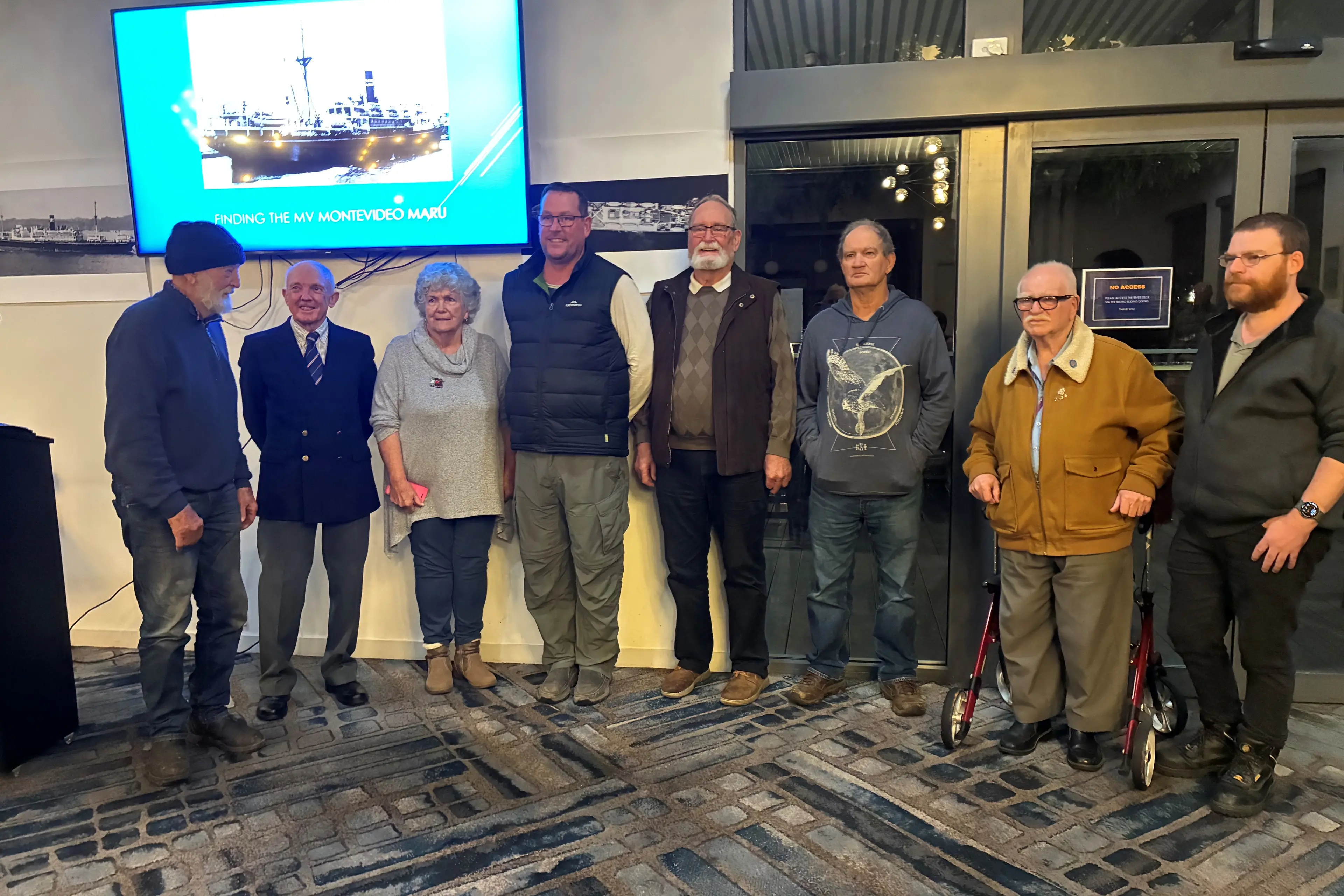 <p>THEIR LEGACY LIVES ON: Rex McIntosh (nephew of Harold Collins \\u2013 MM victim); Capt Roger Turner; Denise Butcher (from Howlong); Ryan Storey and his father, Colin (nephew of Harold Collins); Terry Collins (another nephew of Harold); Reginald Jackson (from Yackandandah, cousin of Reginald George Parkin MM victim) and his son Philip at the Wangaratta RSL. PHOTO: Thelma Buchanan</p>\\n
