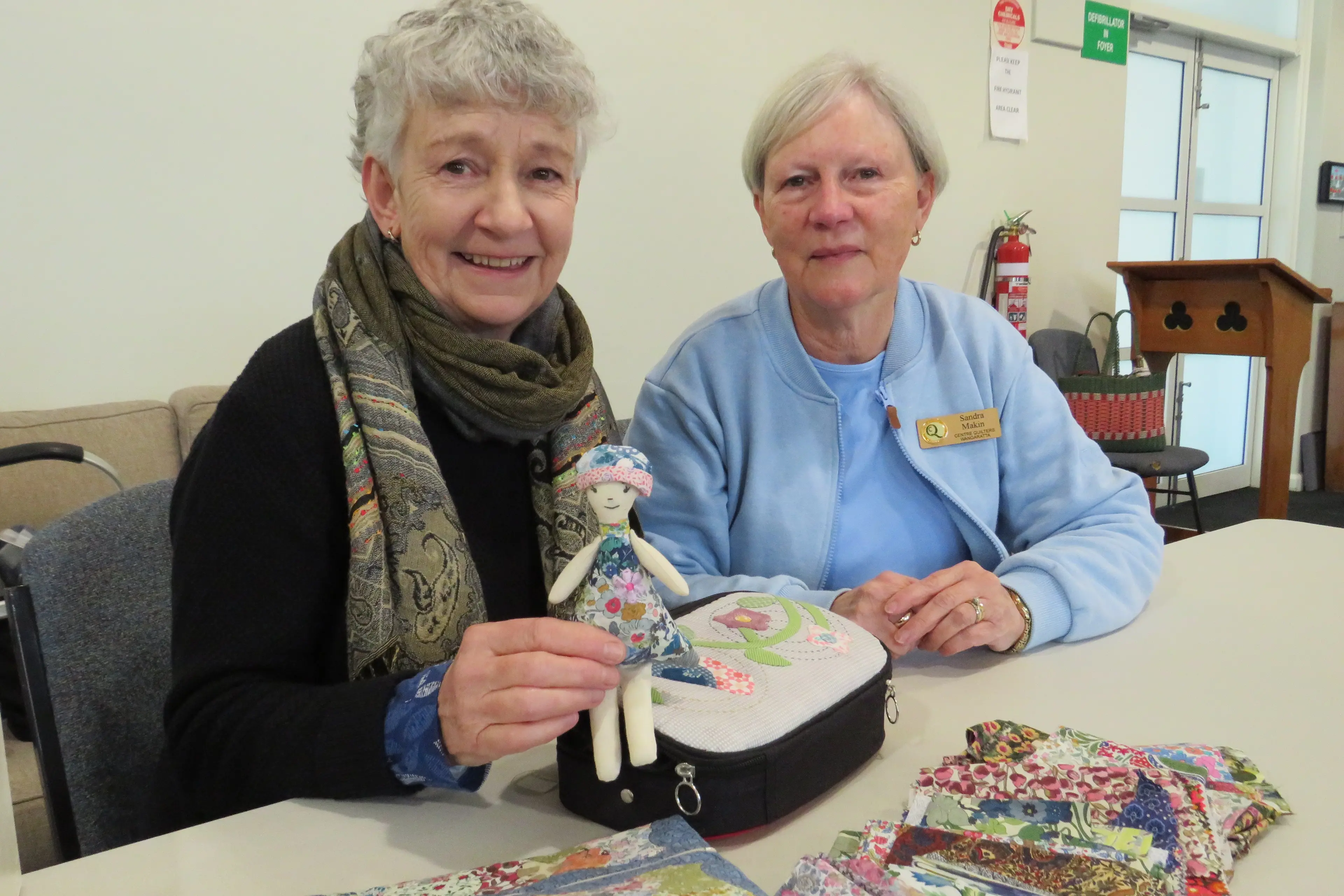 <p>DELIGHTFUL DOLL: Centre Quilters\\' Moira Watkins and Sandra Makin take a look at the focus of a workshop on making dolls using Liberty fabrics during last week\\'s session at the Uniting Church Hall. The quilting group meets on the second Thursday of each month from 10am. PHOTO: Simone Kerwin</p>\\n