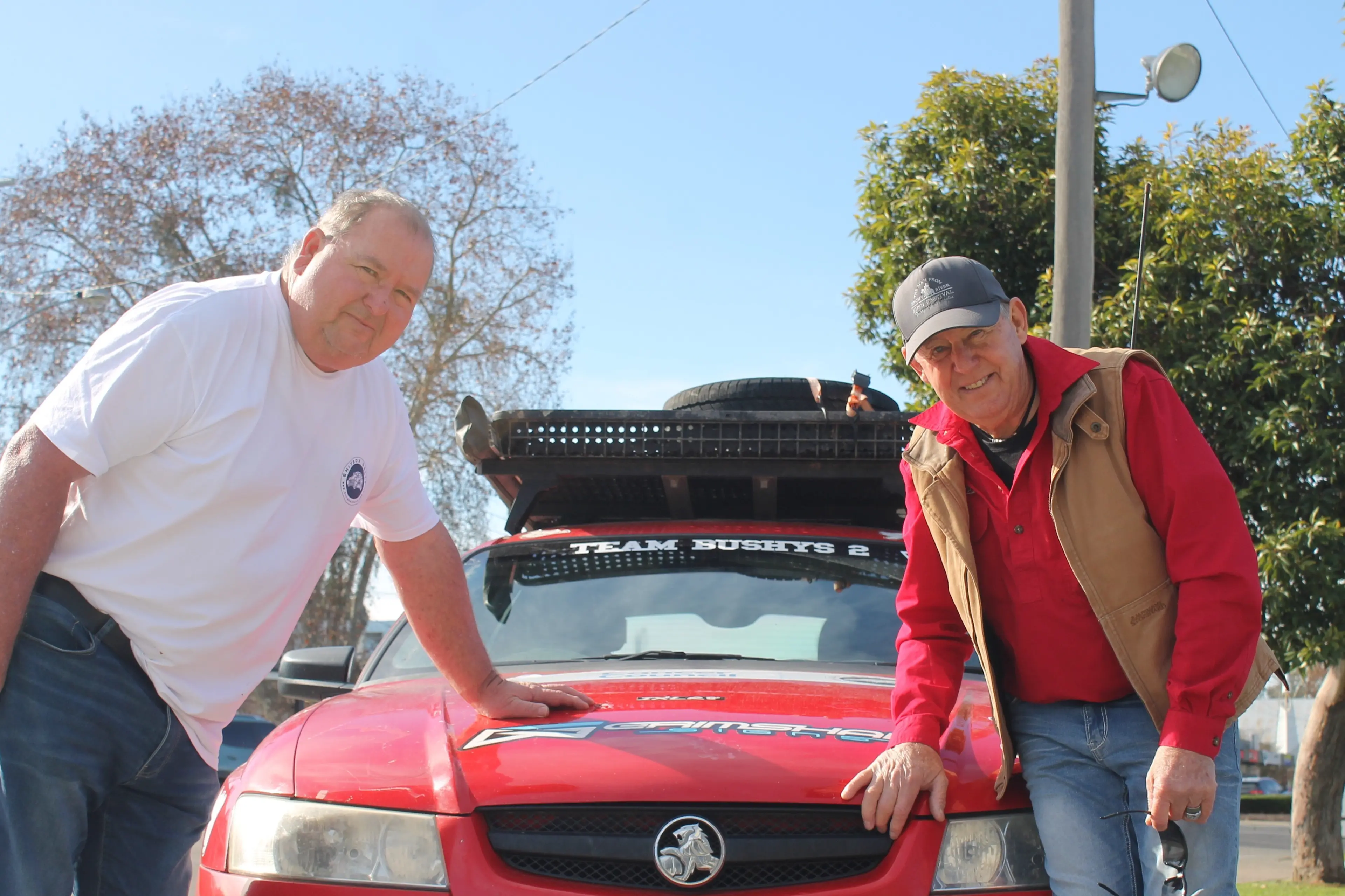 <p>A LEGACY ENDURES: Benalla\\'s Steve McNamara (left) and Glenrowan\\'s Allan Browne have teamed up to carry on the Bushies legacy, raising just shy of $10,000 so far thanks to the community ahead of the spring Shitbox Rally from Adelaide to Darwin. PHOTOS: Grace Fredsberg</p>\\n