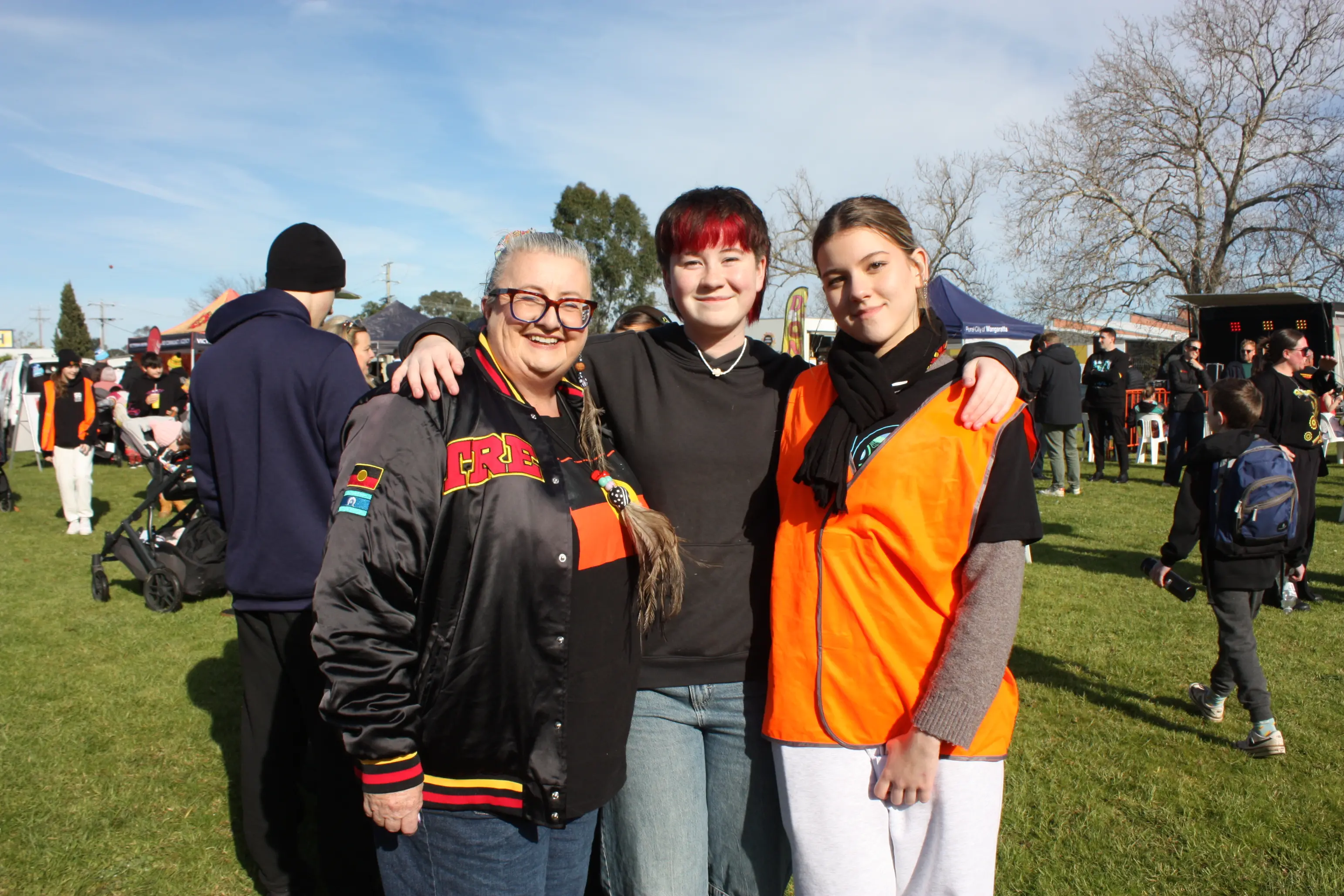 <p>50 YEARS OF NAIDOC: Gianette Williams, Matilda Cook (14) and Isabella Standbridge (14) were among the hundreds of community members who gathered to celebrate and reflect on 50 years of NAIDOC. PHOTOS: Jordan Duursma </p>\\n