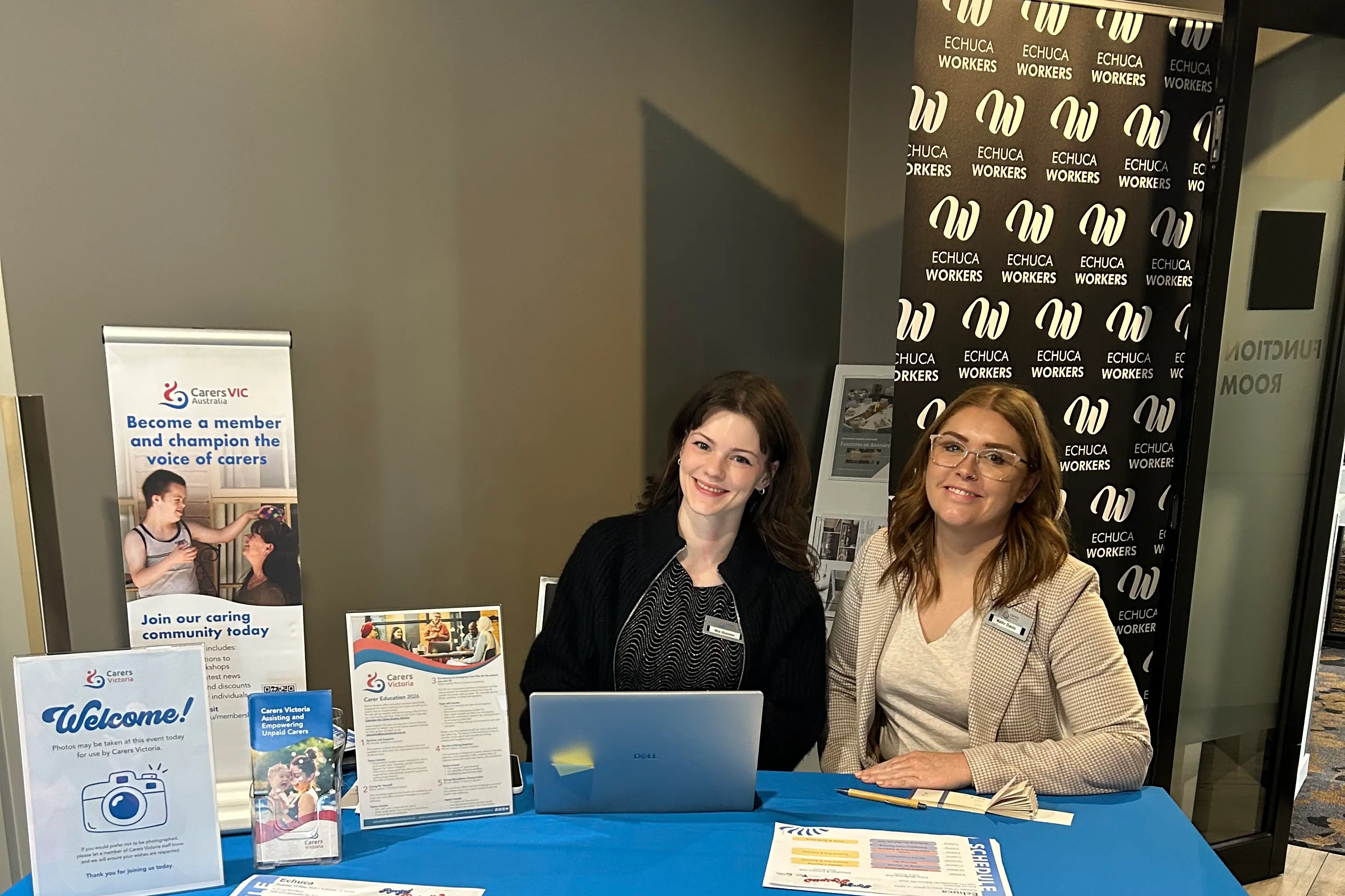 <p>CONNECTING CARERS: Carers Victoria Regional Carer Navigator Kelly Davis (right) with Mia, welcome local carers to the a Carers Lunch and Mingle at the Benalla Bowls Club on 5 August.</p>\\n