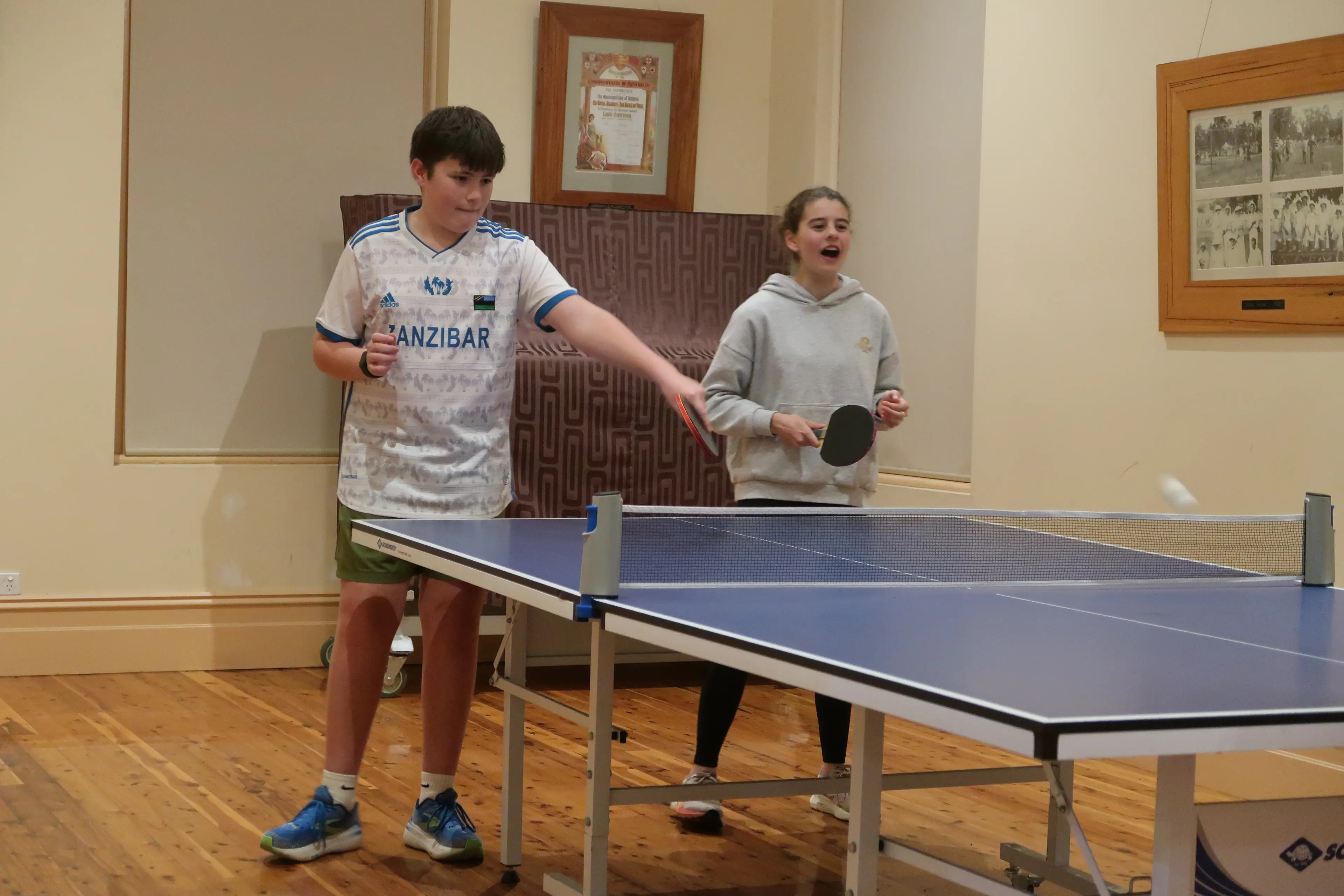 <p>QUICK HANDS: Zac Williamson and Harriet Day pair up as a team for Oxley table tennis on Monday night. PHOTO: Jason Mullins</p>\\n