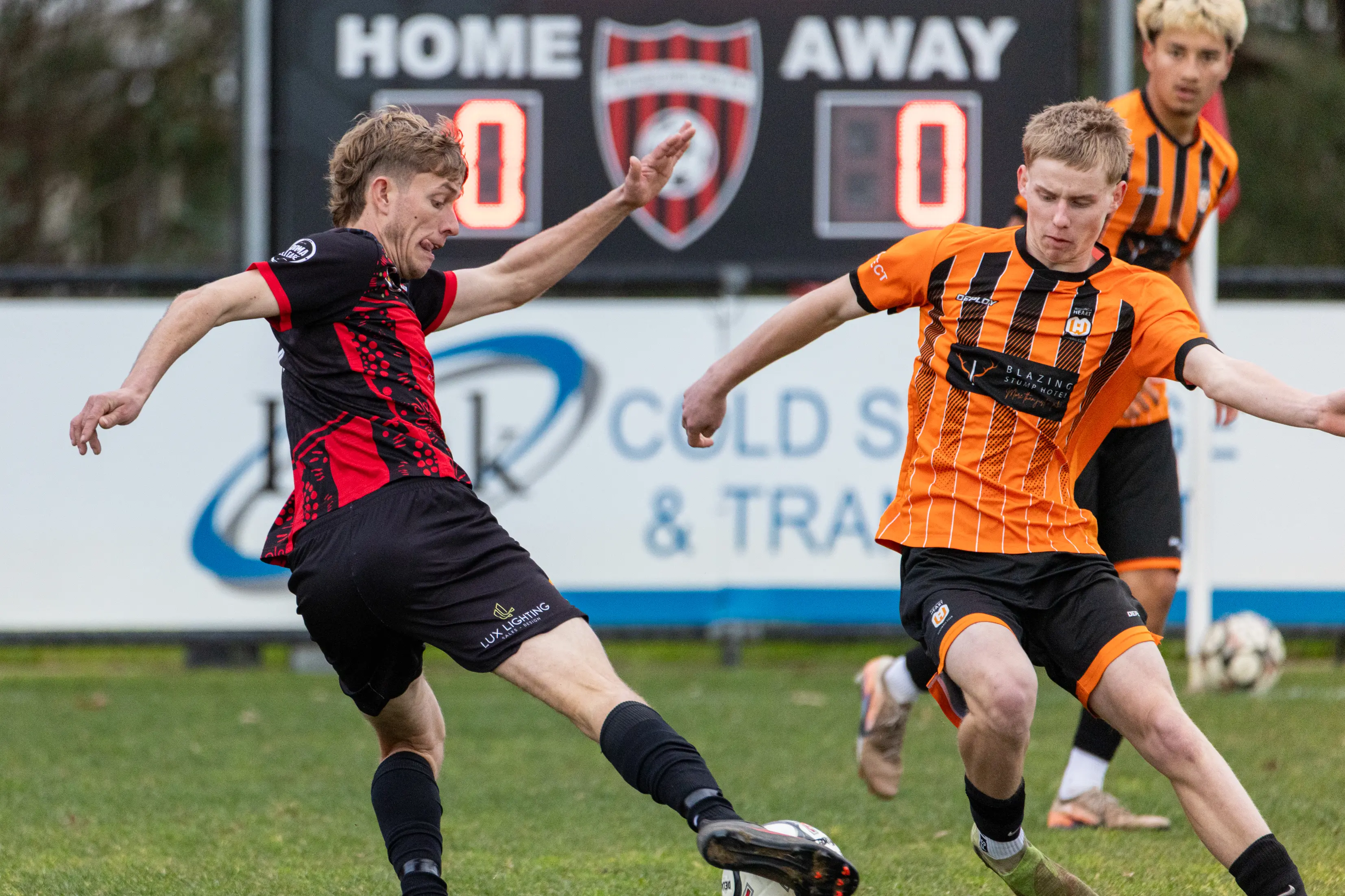 <p>FANCY FOOTWORK: Lachlan Campbell cuts back the other way. PHOTOS: Marc Bongers</p>\\n