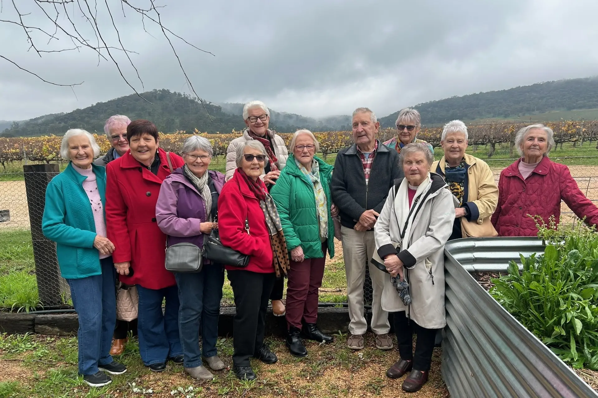 <p>LUNCH WITH A VIEW: Wangaratta West Combined Probus Club\\'s Garden Group inspecting Bailey\\'s of Glenrowan Winery\\'s vegetable garden, before enjoying a scrumptious lunch in the character-filled winery. </p>\\n
