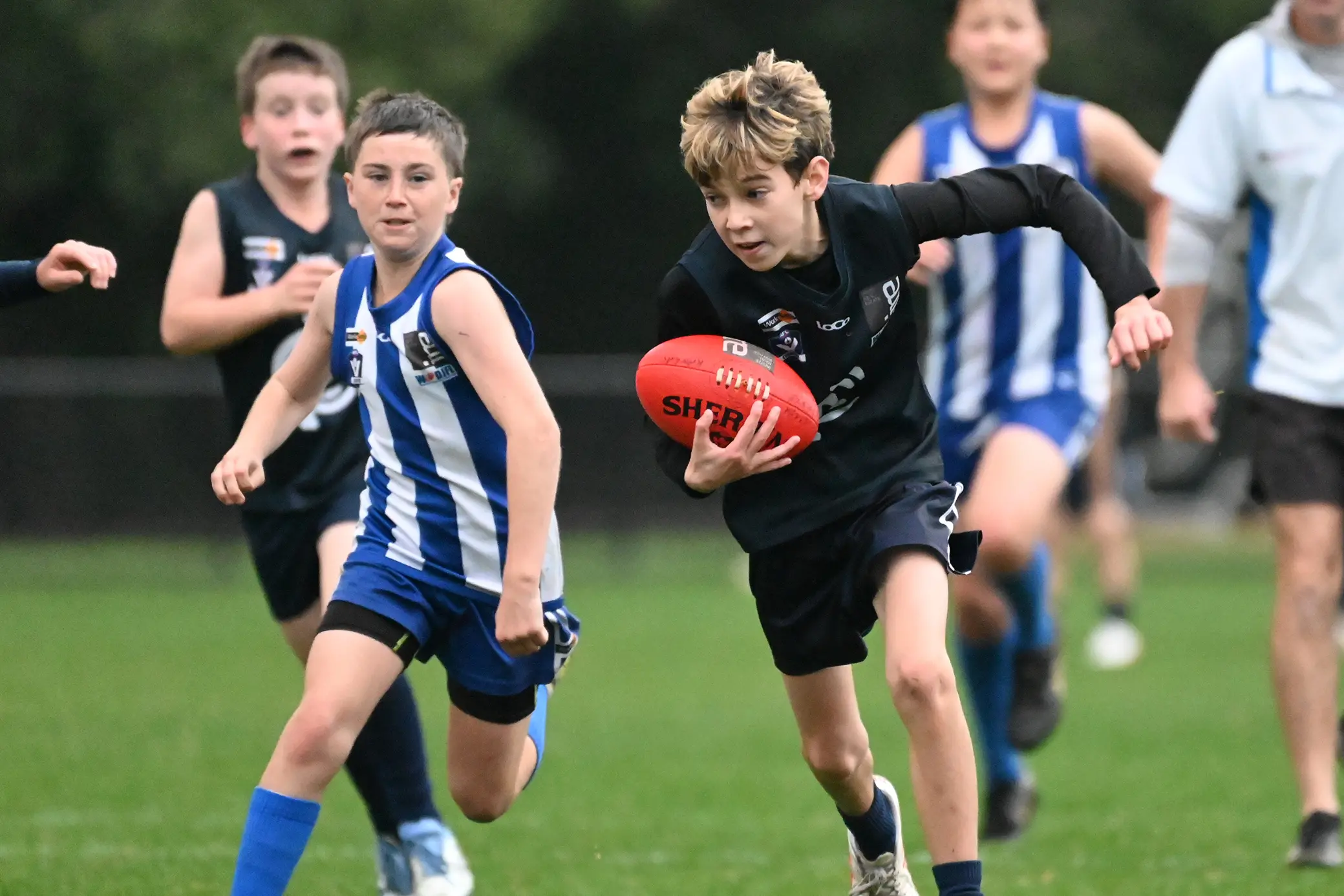 <p>FINALS FOOTY: Judd Llewellyn and College\\'s under 12 team kick off Sunday\\'s bumper day of finals from 8.30am. PHOTO: Melissa Beattie</p>\\n