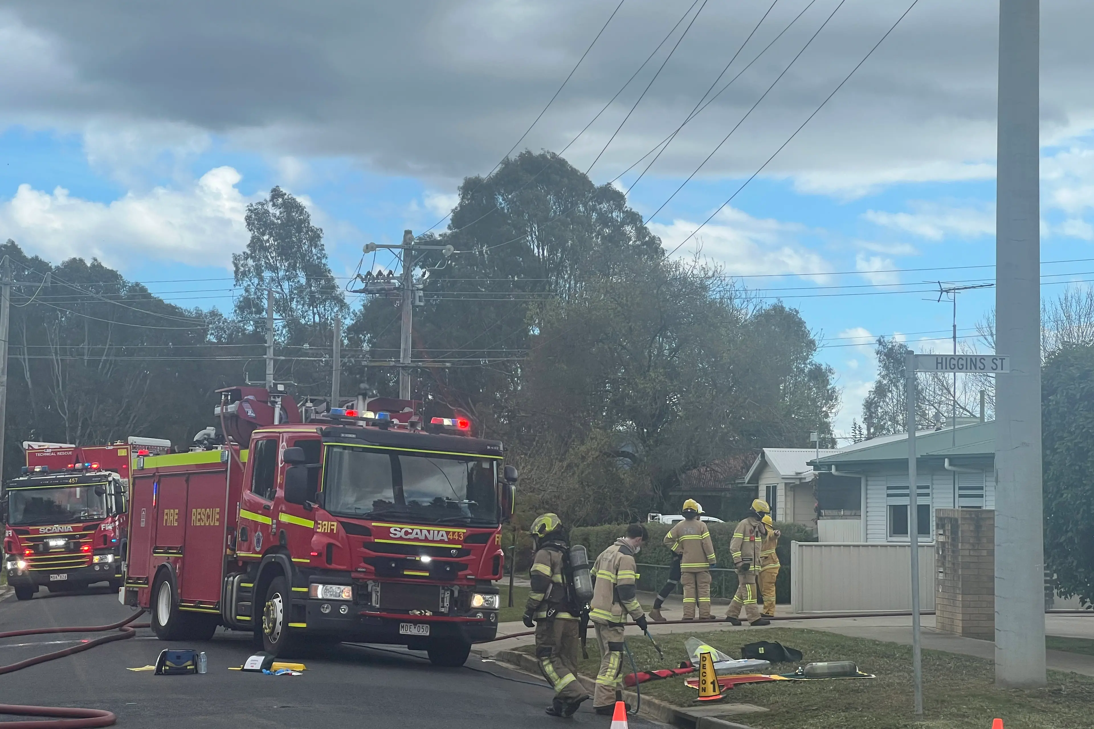 <p>ON SCENE: A woman and her two toddlers fled their Burke Street unit after it caught fire on Tuesday morning. PHOTO: Jeff Zeuschner</p>\\n