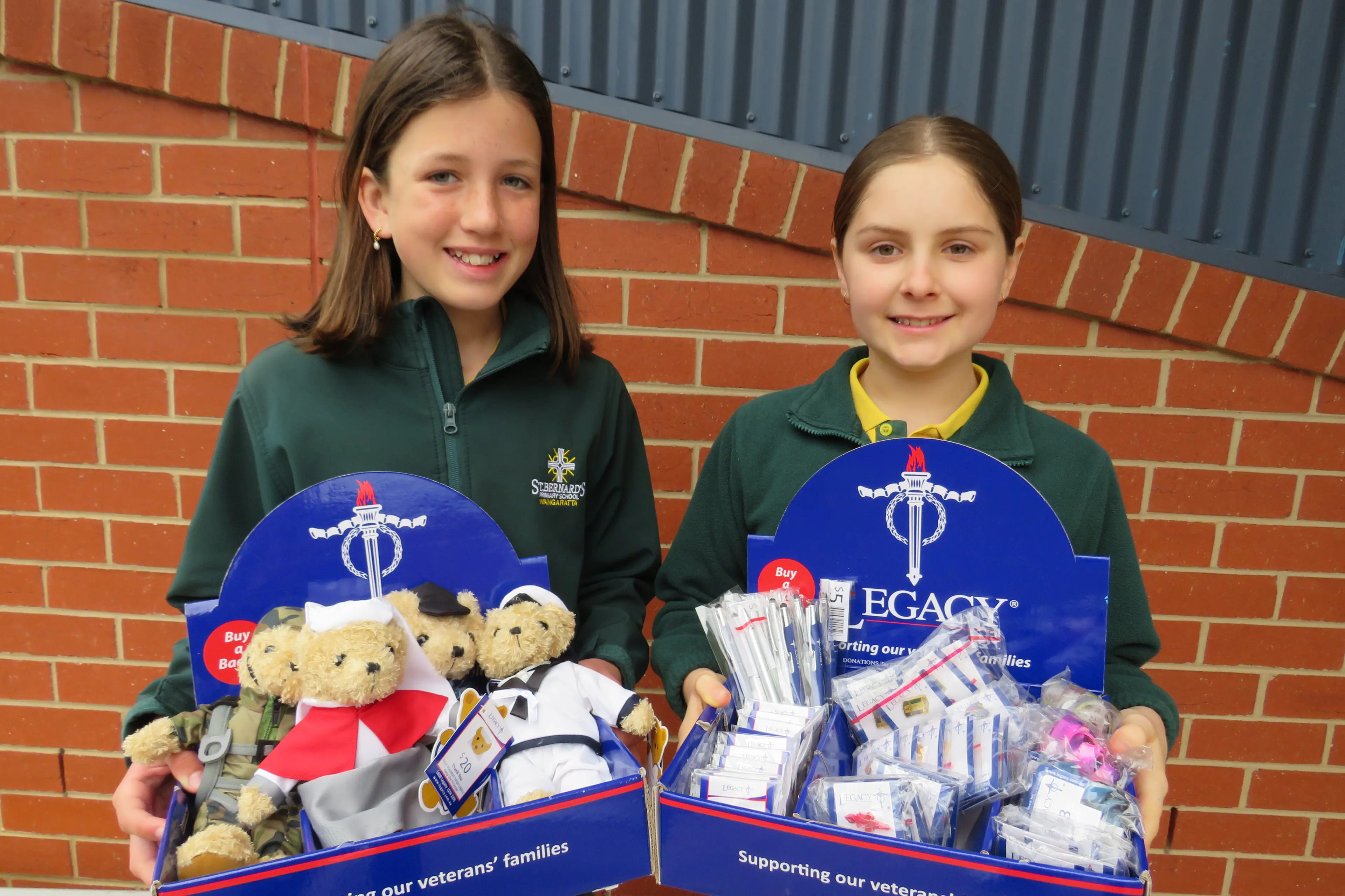 <p>LENDING SUPPORT: St Bernard\\'s Primary School students Maddie Everitt and Luella Avery with the items which will be on sale at Wangaratta\\'s Catholic primary schools for Legacy Week. PHOTO: Simone Kerwin </p>\\n