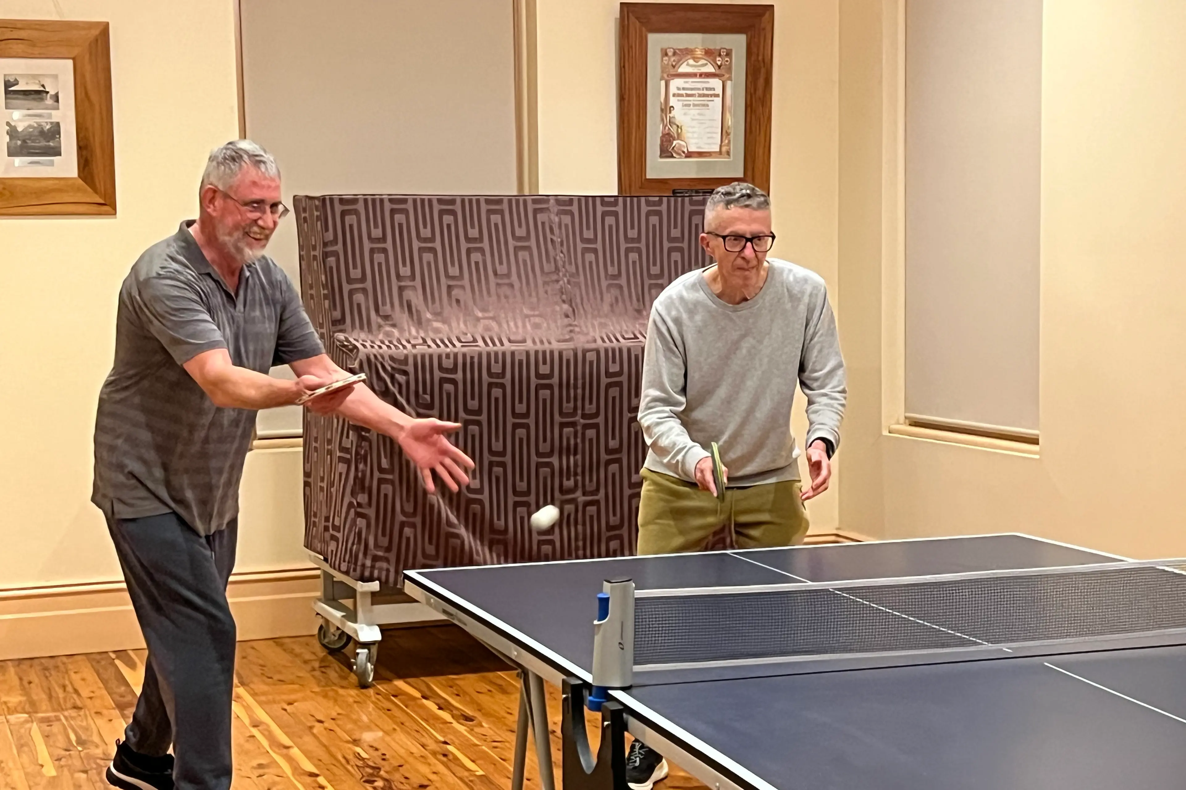 <p>DREAM TEAM: Neil Spurgeon and Ernie Menichelli are all smiles as they pair up. PHOTO: Neil Brock</p>\\n