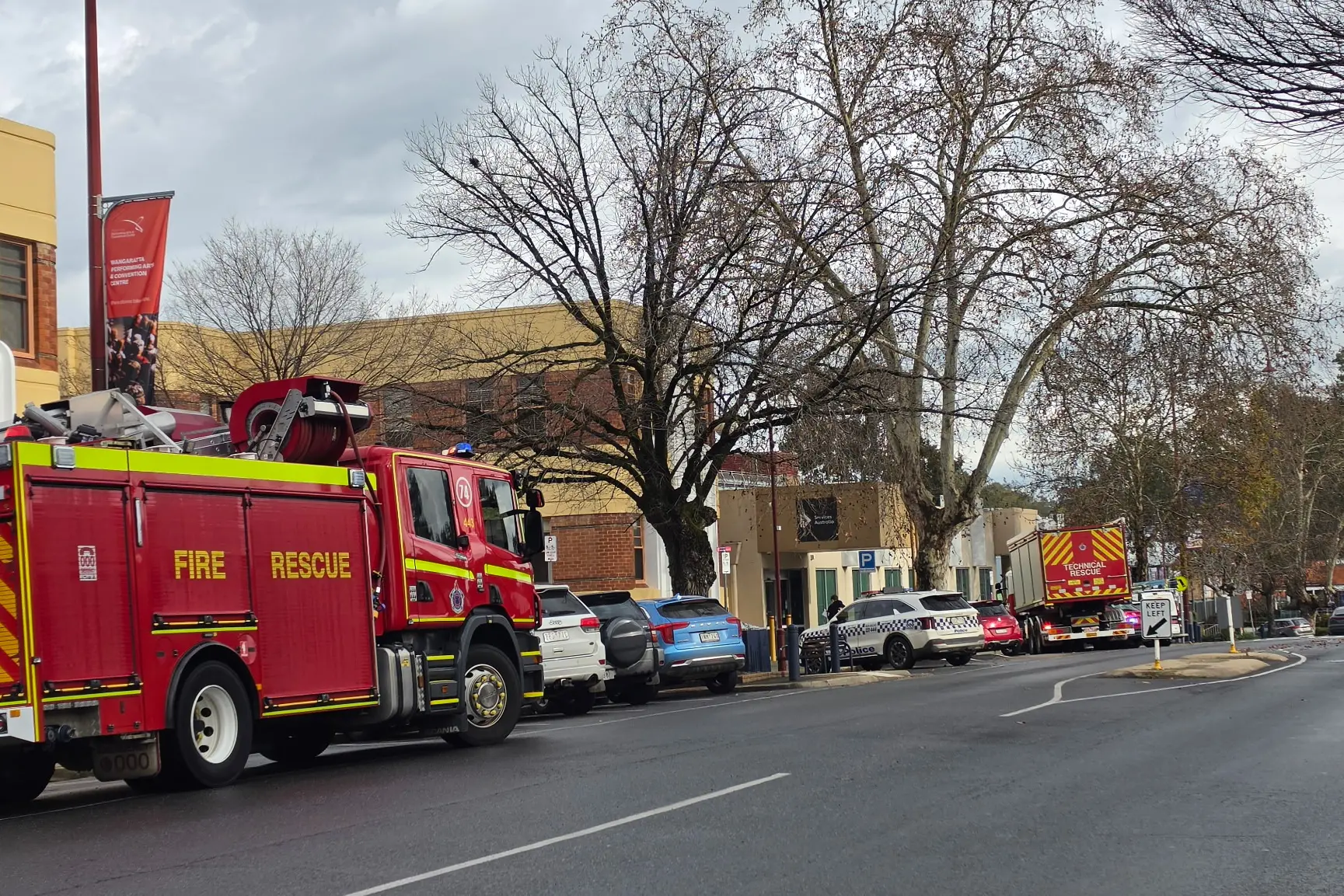 <p>RESCUE: Firefighters rescued a person from a lift in a building on Faithfull Street on Thursday 20 August. PHOTO: Mandi Chrystal </p>\\n