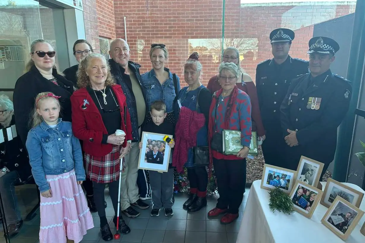 <p>NEVER FORGOTTEN: Family, friends and former colleagues of Senior Constable Ann Brimblecombe gathered for a service at Wangaratta police station last Sunday. PHOTO: Victoria Police</p>\\n