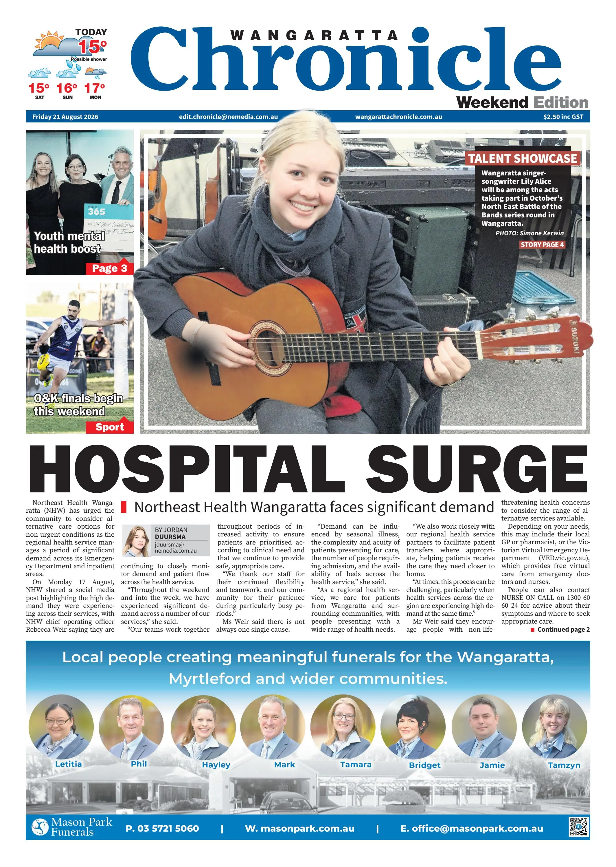 Wangaratta Chronicle, Friday, August 21, 2026