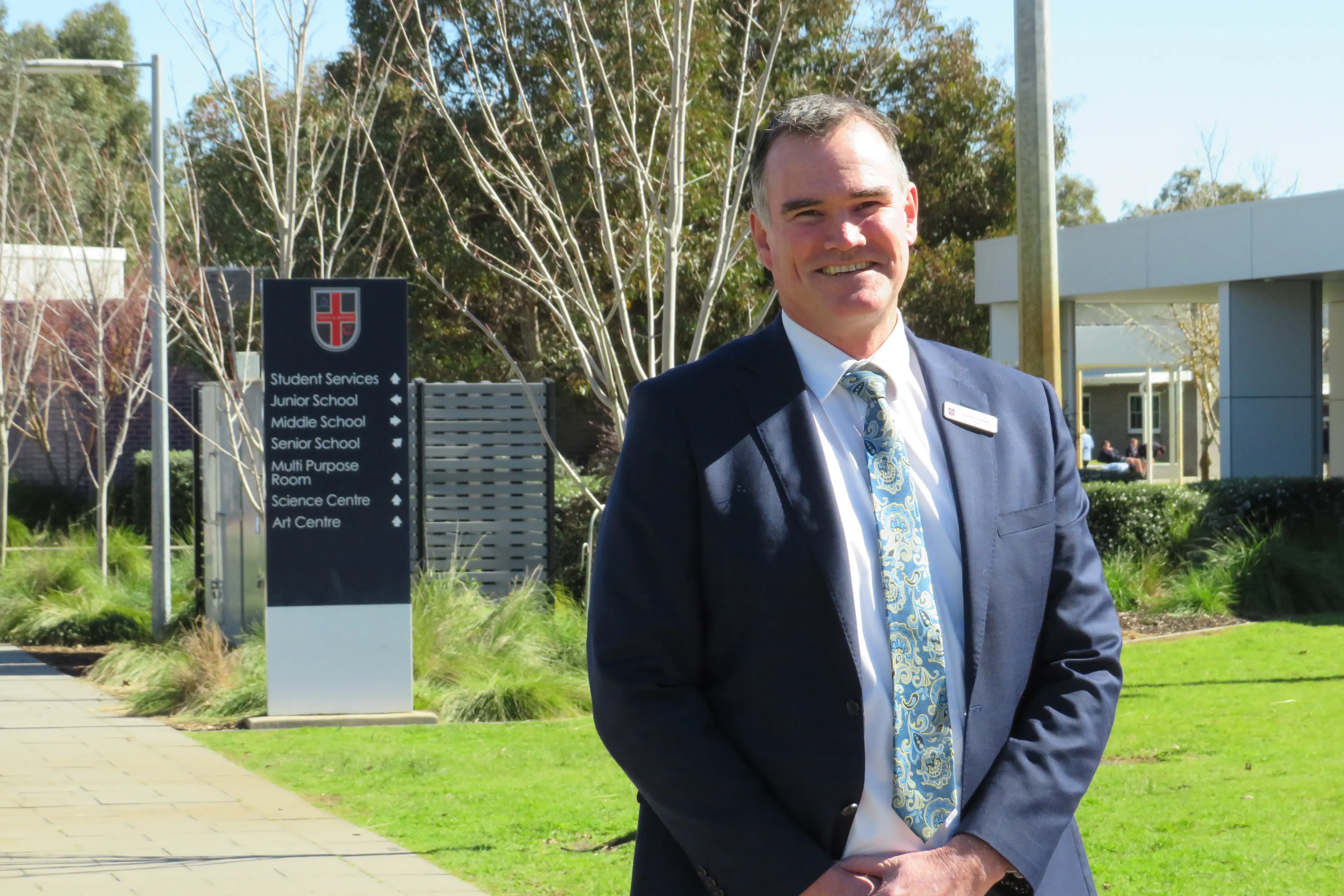 <p>STEPPING IN: New Cathedral College Wangaratta principal Jeremy Godden commenced in the role last week, with a commissioning ceremony held yesterday.  PHOTO: Simone Kerwin                           </p>\\n