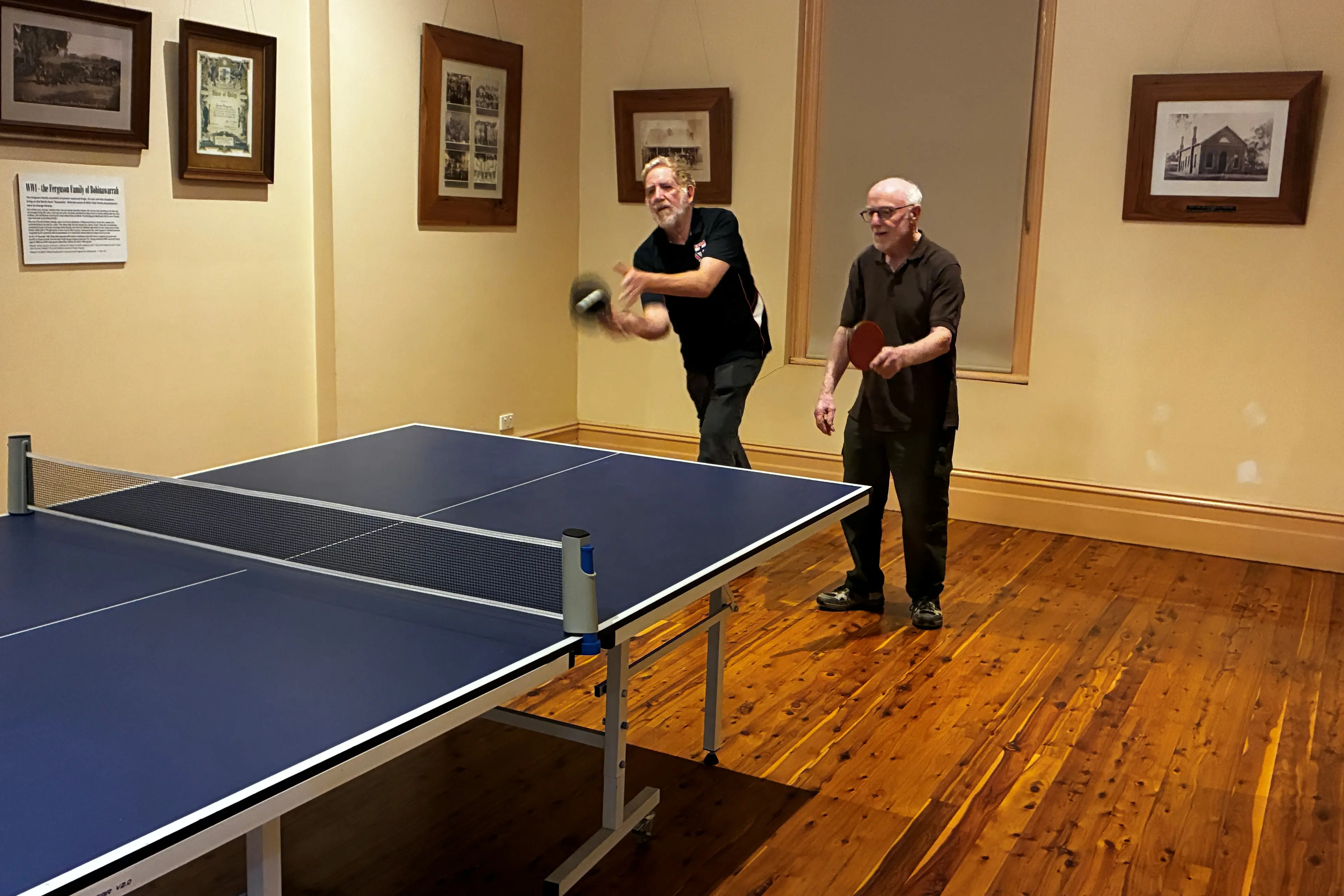 <p>STRONG DUO: Richard Morgan and David Harris pair up at the Oxley Table Tennis group. PHOTO: Jason Mullins</p>\\n