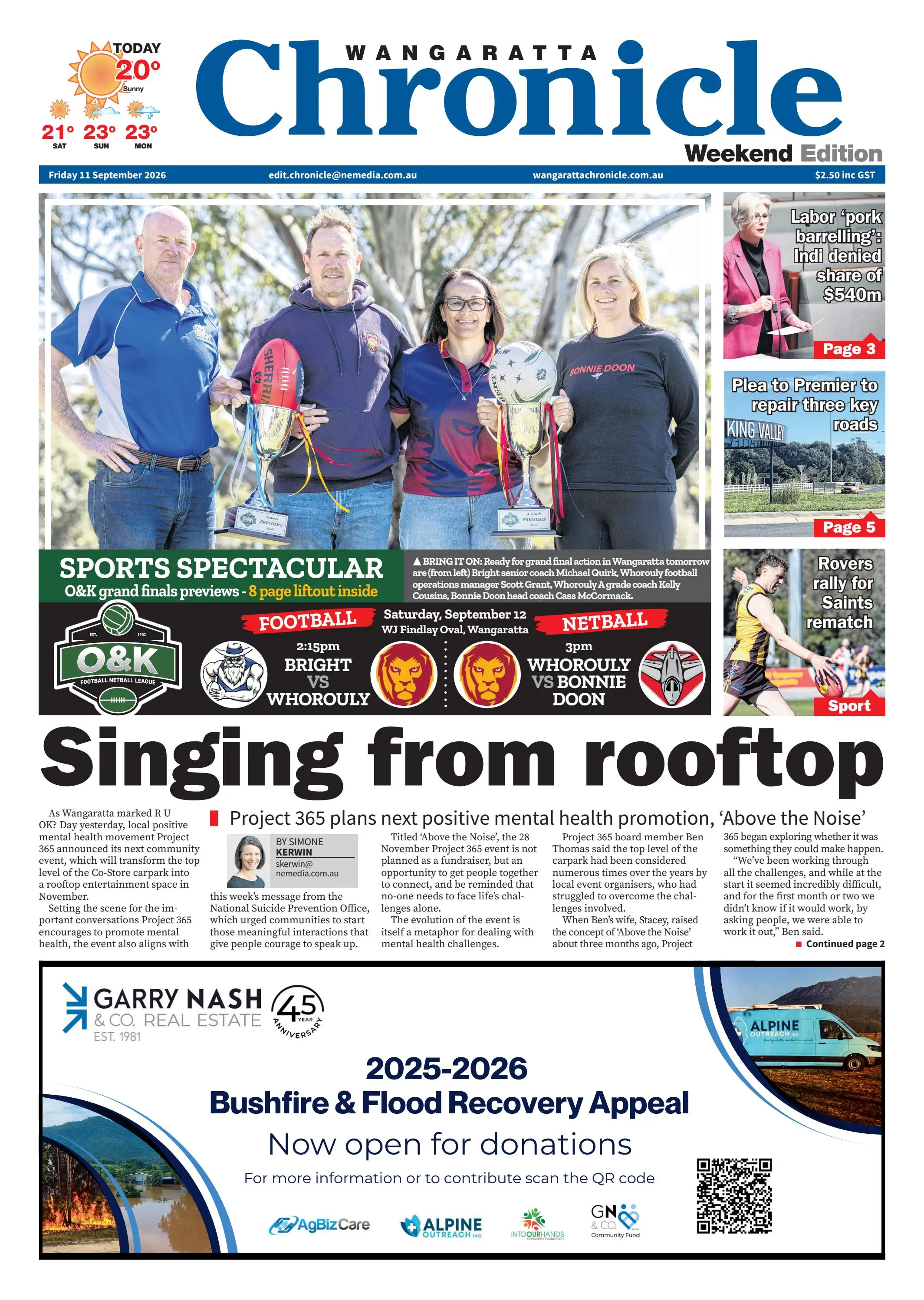 Wangaratta Chronicle, Friday, 11 September, 2026