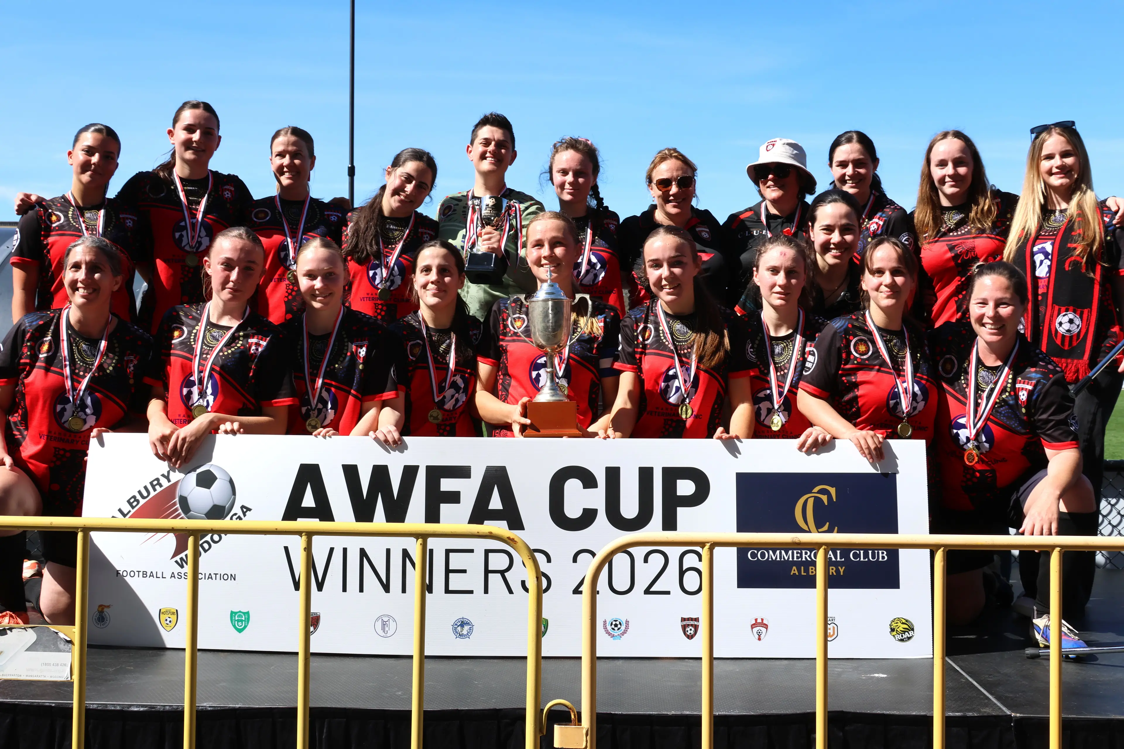 <p>CHAMPIONS: AWFA division two women\\'s champions - Wangaratta City FC. PHOTO: Janet Watt</p>\\n