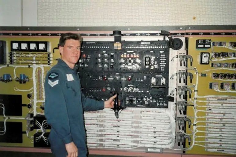 <p>AIMING HIGH: Royal Australian Air Force (RAAF) Corporal apprentice Matt Cribbes conducts a Simulated Aircraft Electrical Systems fault finding assessment at RAAF School of Technical Training in November 1987, as part of his electrical fitters apprenticeship. PHOTO: Defence Media</p>\\n