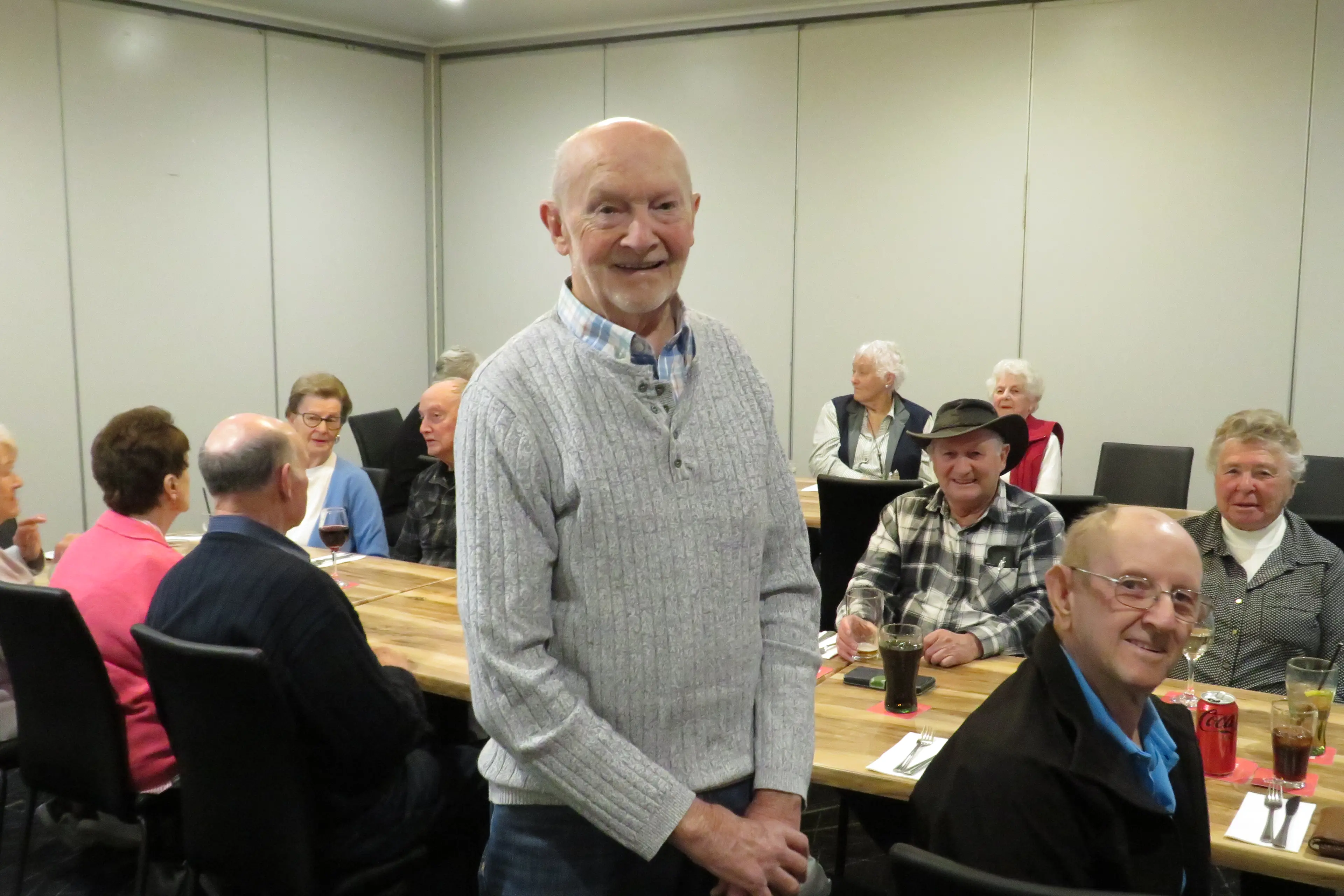 <p>SETTLING INTO THE ROLE: New Wangaratta Senior Citizens Club president Kevin Rickard enjoys an outing with fellow members, a lunch held at the Wangaratta Club last week. PHOTO: Simone Kerwin </p>\\n