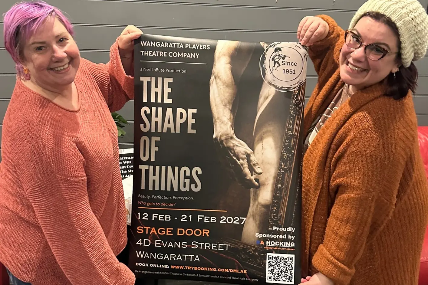 <p>TIME TO STEP UP: Directors (from left) Shelley Bovenkamp and Lexi Aivaliotis are taking on the modern drama The Shape of Things at the Wangaratta Players Theatre Company to be performed in February 2027, with auditions to be held on 3, 5 and 8 October.</p>\\n