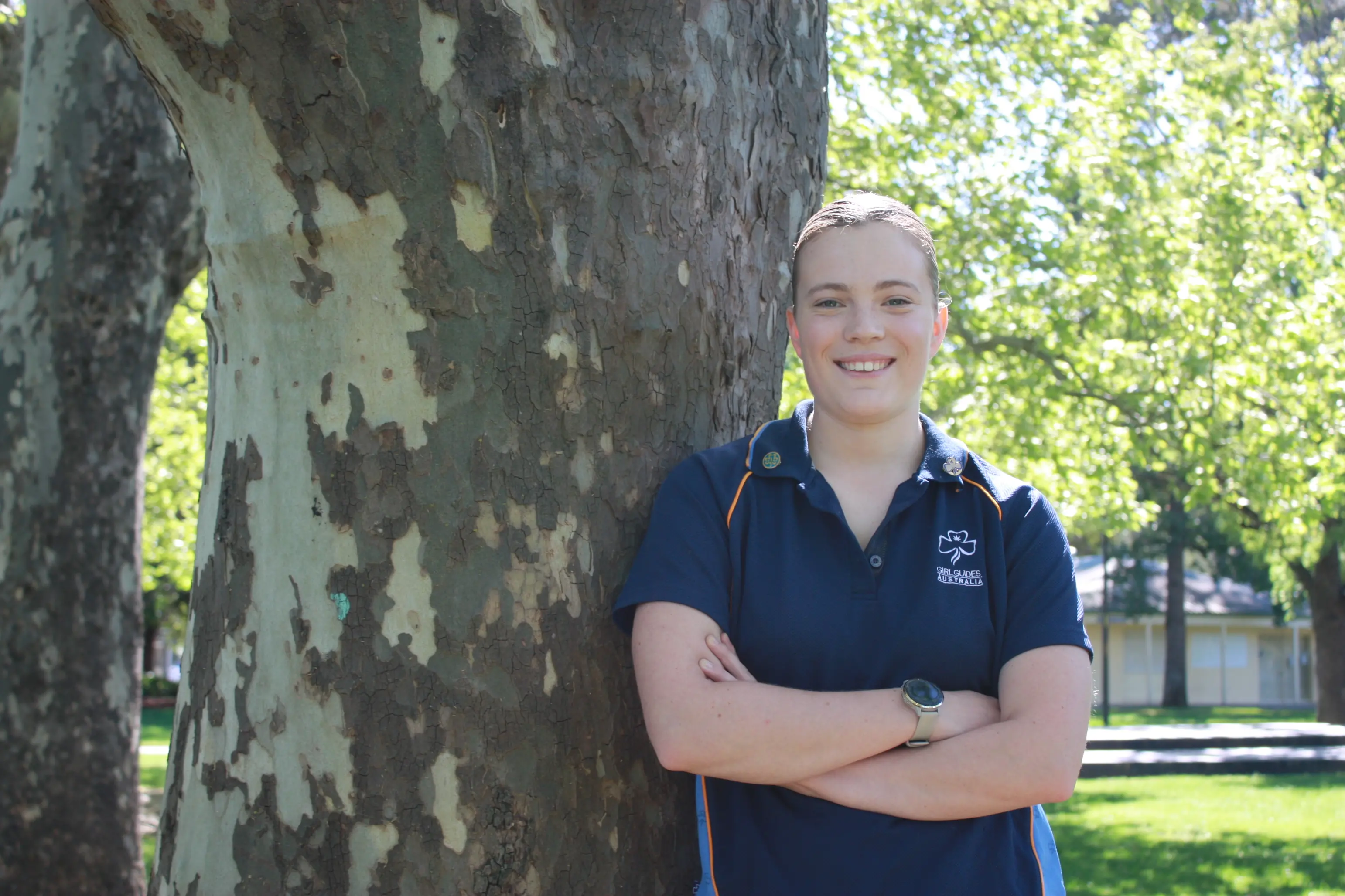 <p>HONOURED: Oxley\\u2019s Kit Senini is being recognised for her hours of volunteering and self-development with the Albury District Girl Guides with the Queens Guide Award, which took her three years to complete. PHOTO: Jordan Duursma </p>\\n