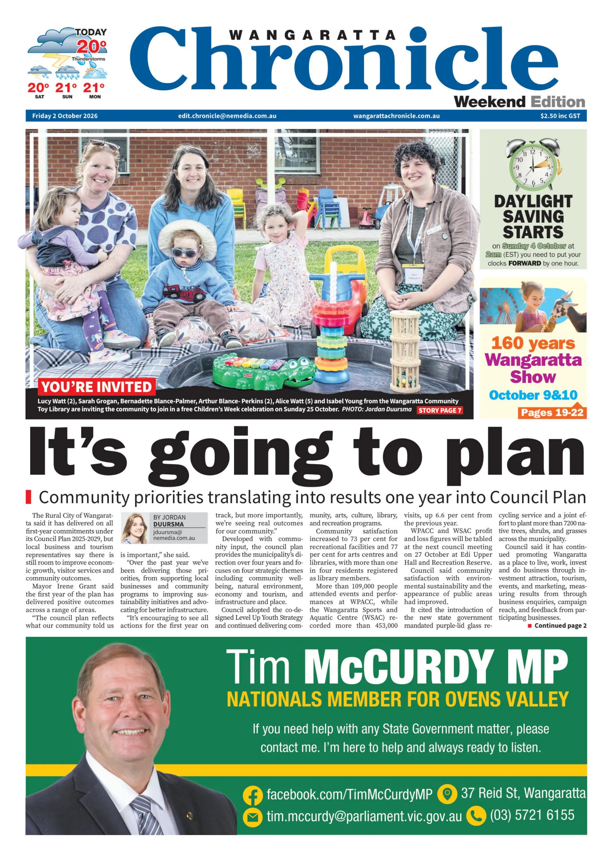 Wangaratta Chronicle, Friday, 2 October, 2026