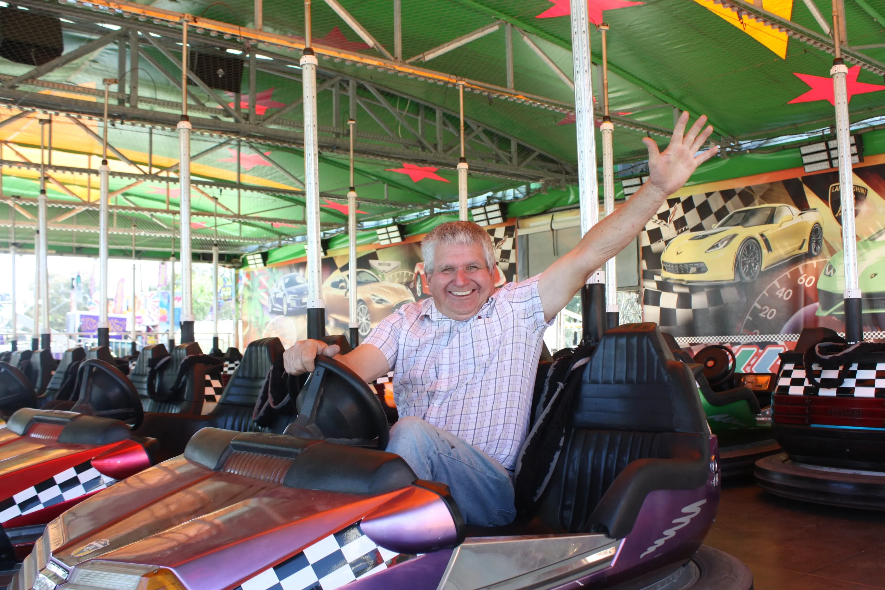 <p>SHOW TIME: The Wangaratta Showgrounds are set for two days of family fun and entertainment today and tomorrow with Wangaratta Show committee president Stan Goldsworthy having tested out the dodgem cars for showgoers. PHOTO: Jordan Duursma </p>\\n