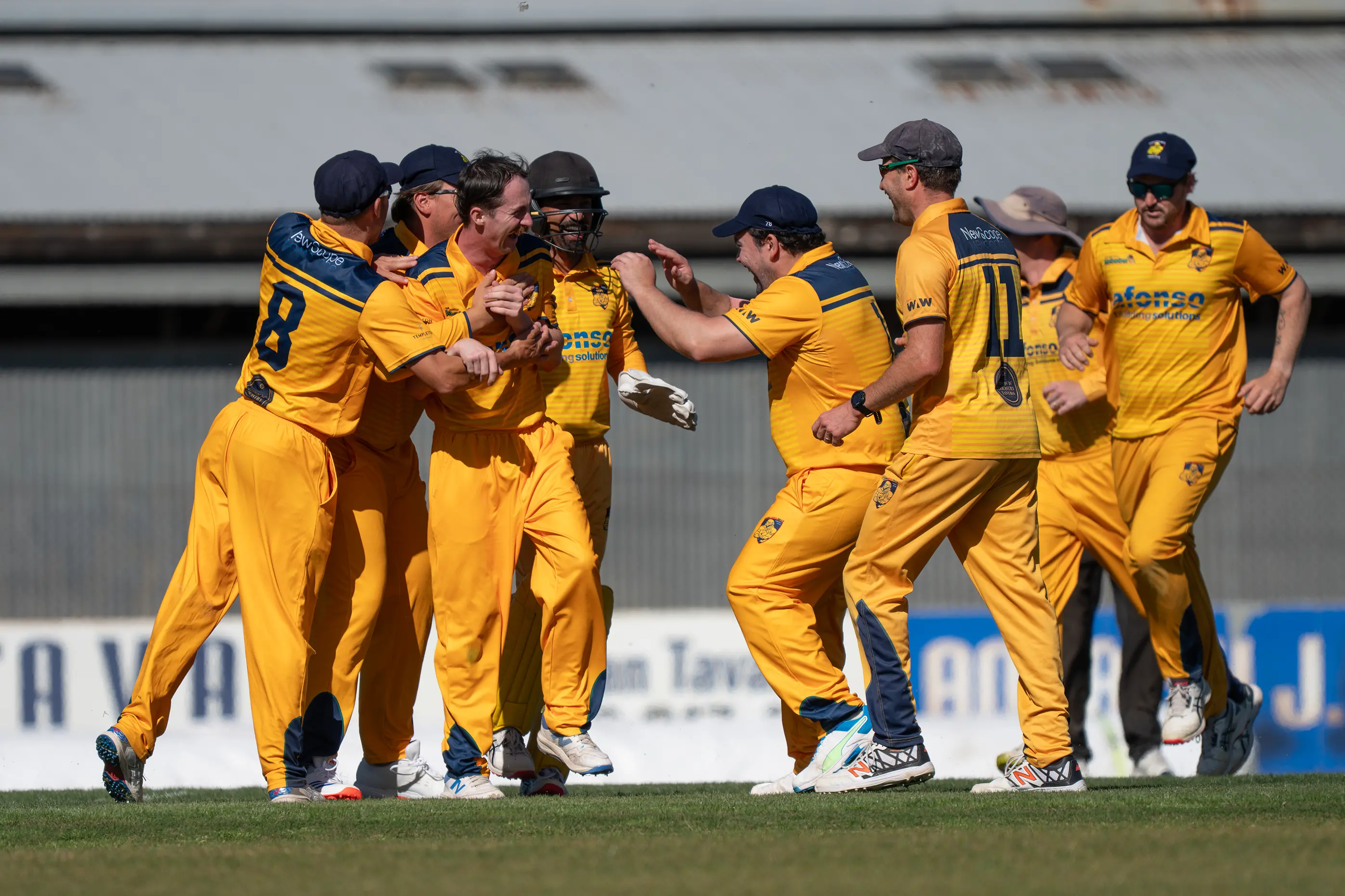 <p>IT\\'S GOOD TO BE BACK: Rovers United Bruck celebrate Matt Winter\\'s second wicket in as many balls to announce his return to the A grade side with a haul of 3/34. RUB would go on to win over Ovens Valley by 34 runs. PHOTOS: Melissa Beattie</p>\\n
