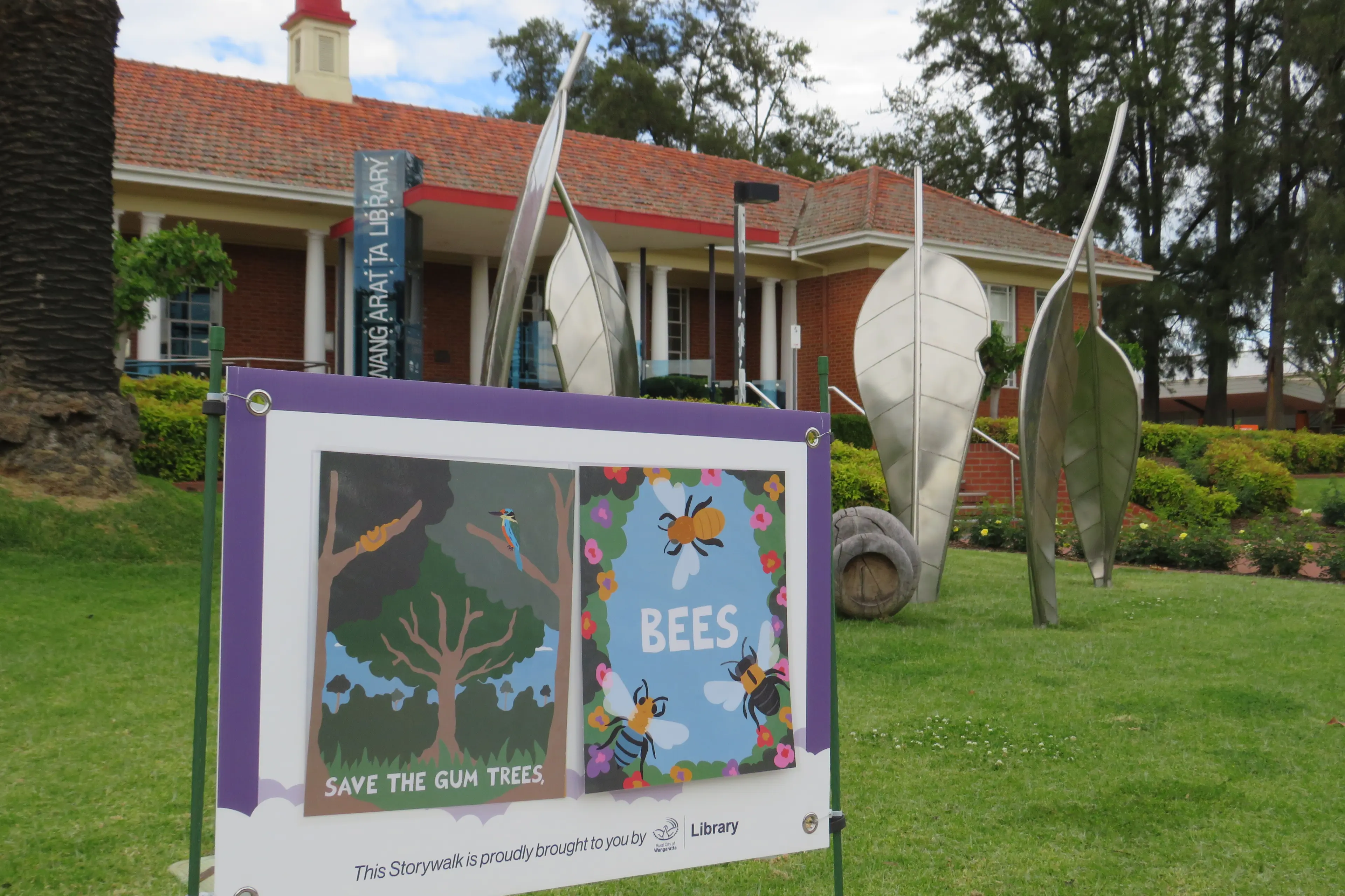 <p>STEP INTO THE PAGES: Wangaratta Library has set up another Story Walk, to coincide with Spring Into Sustainability. Children and families can follow the pages of Luke John Matthew Arnold\\'s picture book \\'Save the Gum Trees, Bees and Big Blue Seas\\' as they walk along Docker Street near the library. The Story Walk was launched on Saturday, and can be viewed over the next month. The story celebrates nature and encourages young readers to care for the environment. PHOTO: Simone Kerwin </p>\\n