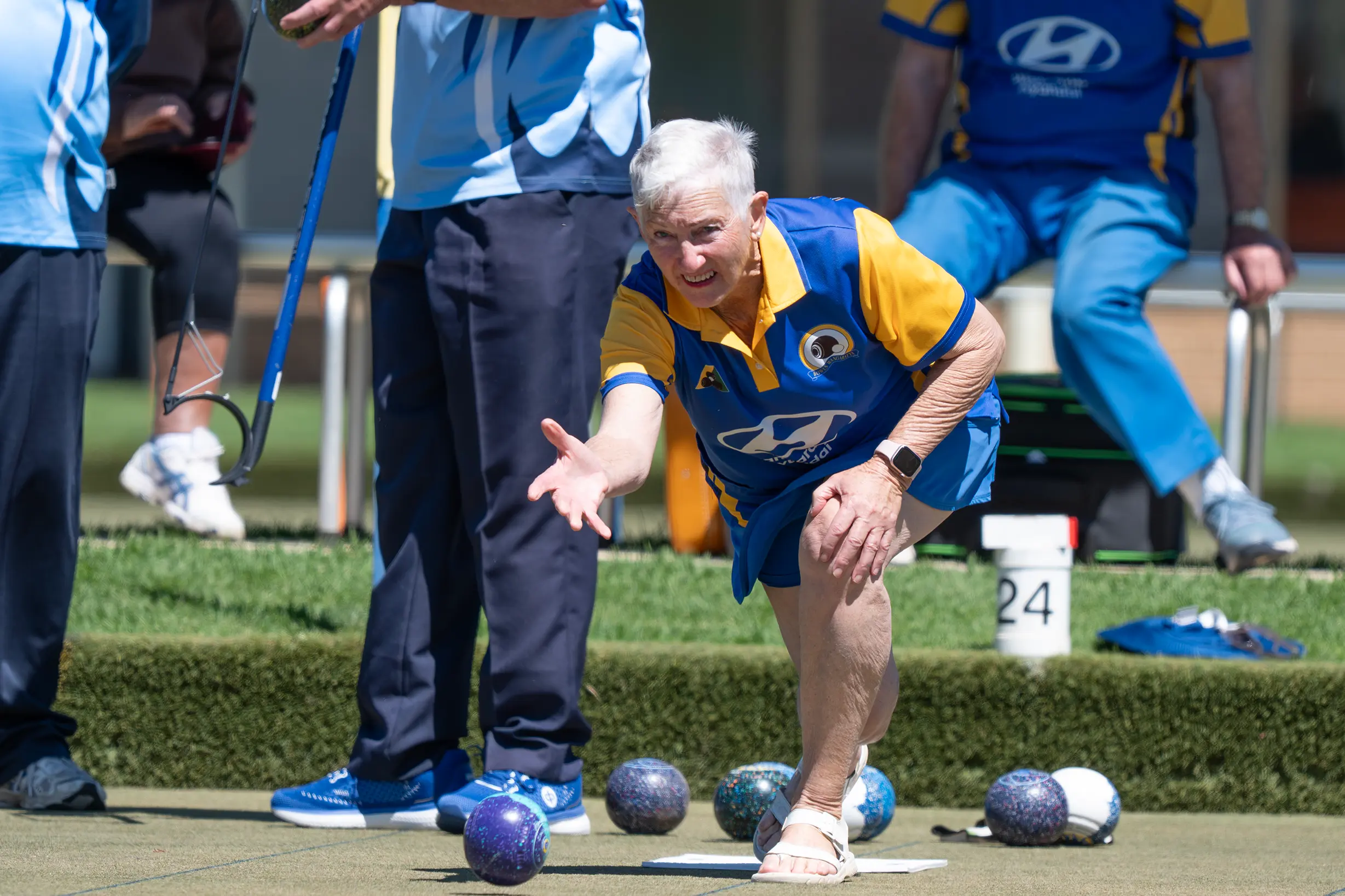 <p>GREAT START: Barb McDonald helped the Wangaratta A4 team to an opening round win on their home lawn on Saturday. PHOTOS: Melissa Beattie</p>\\n