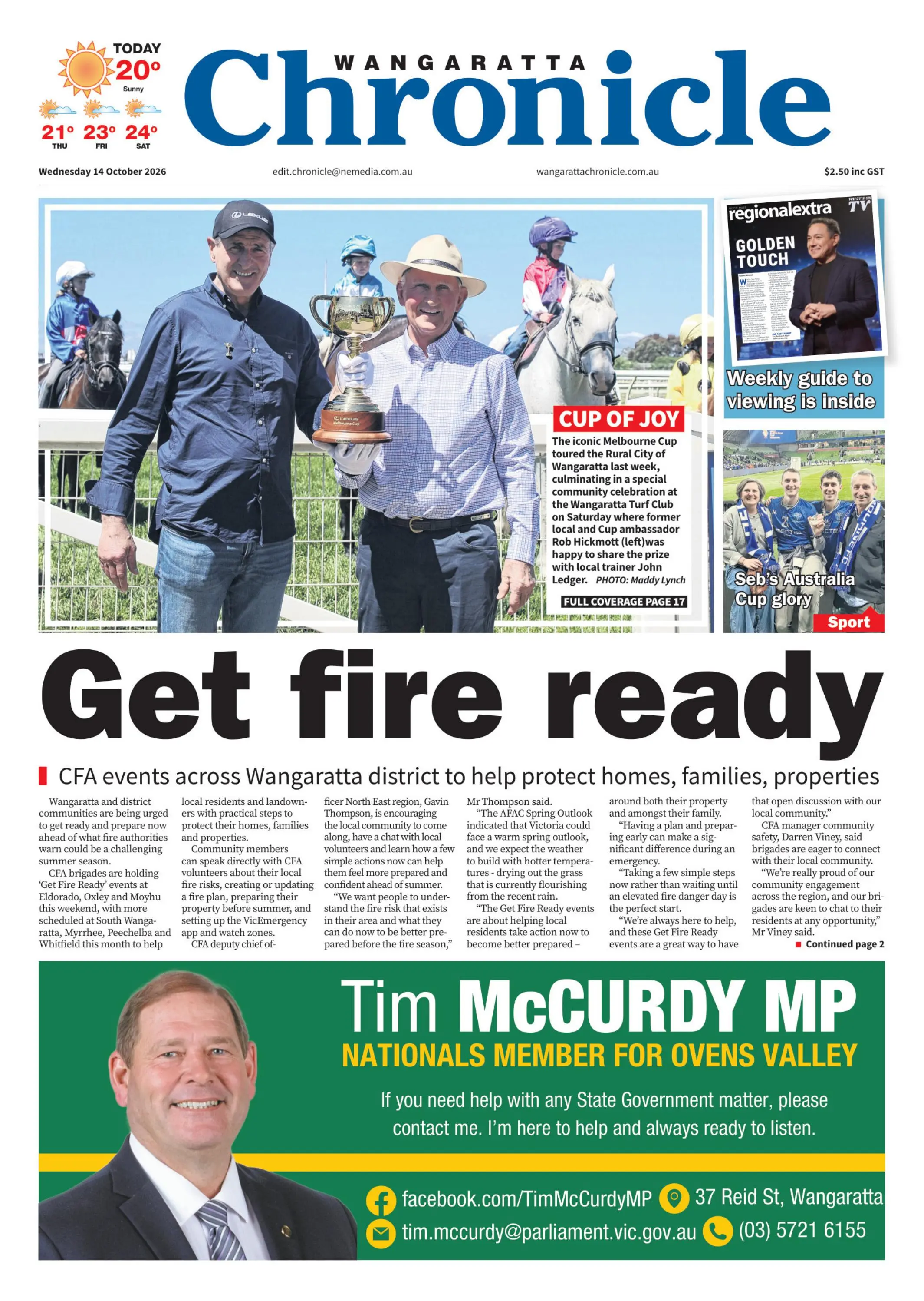 Wangaratta Chronicle, Wednesday, 14 October, 2026
