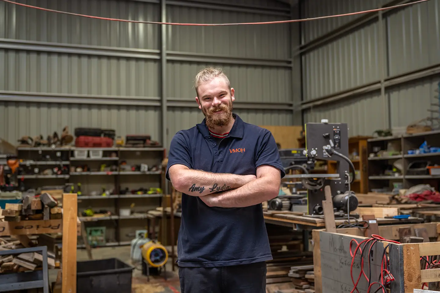 <p>LOOKING FORWARD: James Elkan has found real purpose in his life thanks to the skills he has learned at the VMCH Cre8 Shed. PHOTO: Fi Douglas</p>\\n