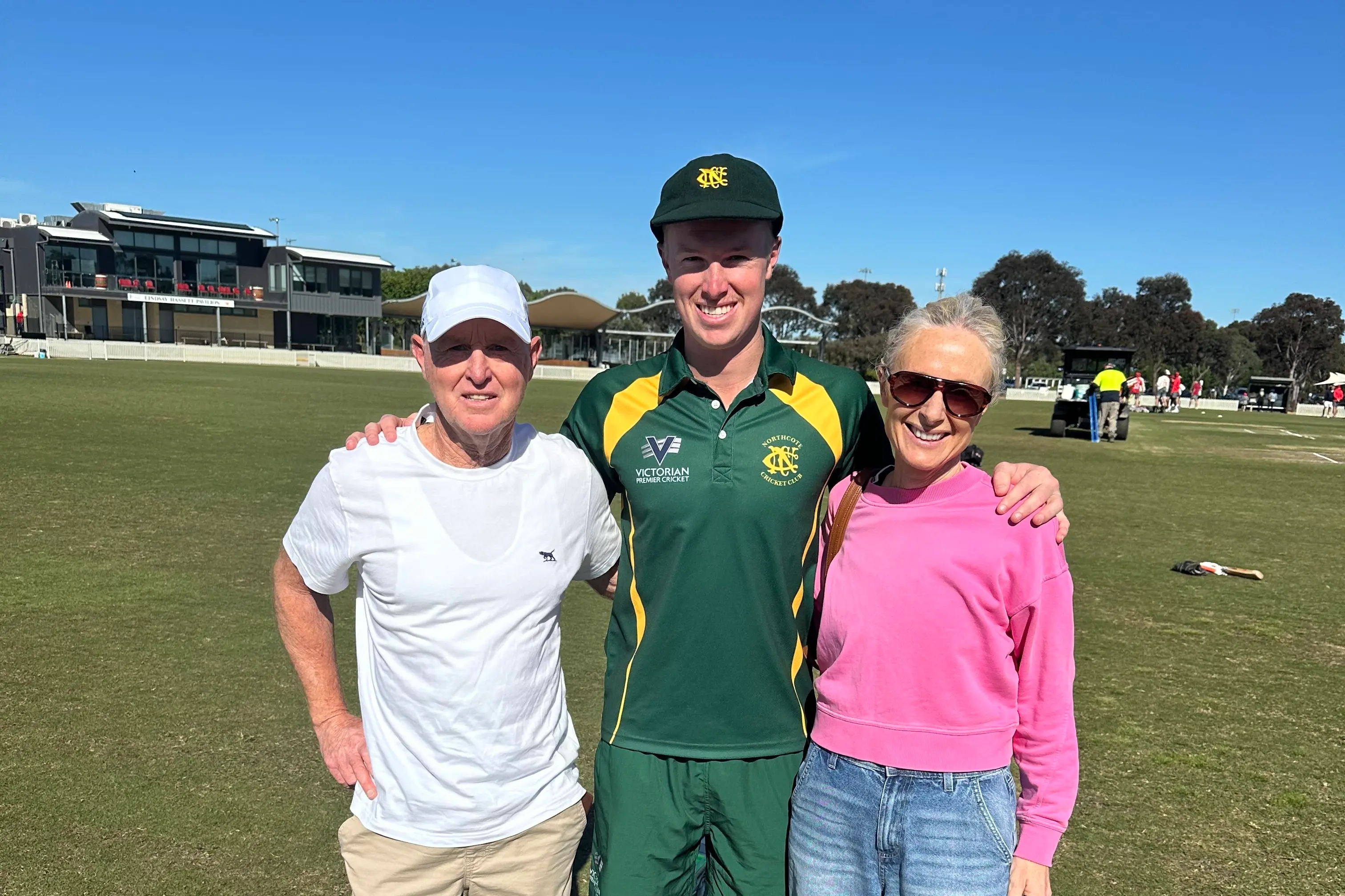 <p>NUMBER ONE FANS: John and Jane McNamara presented their son Paddy\\'s debut Victorian Premier League cap for Northcote last Saturday, going on to take two wickets opening the bowling. PHOTO: Northcote Cricket Club</p>\\n