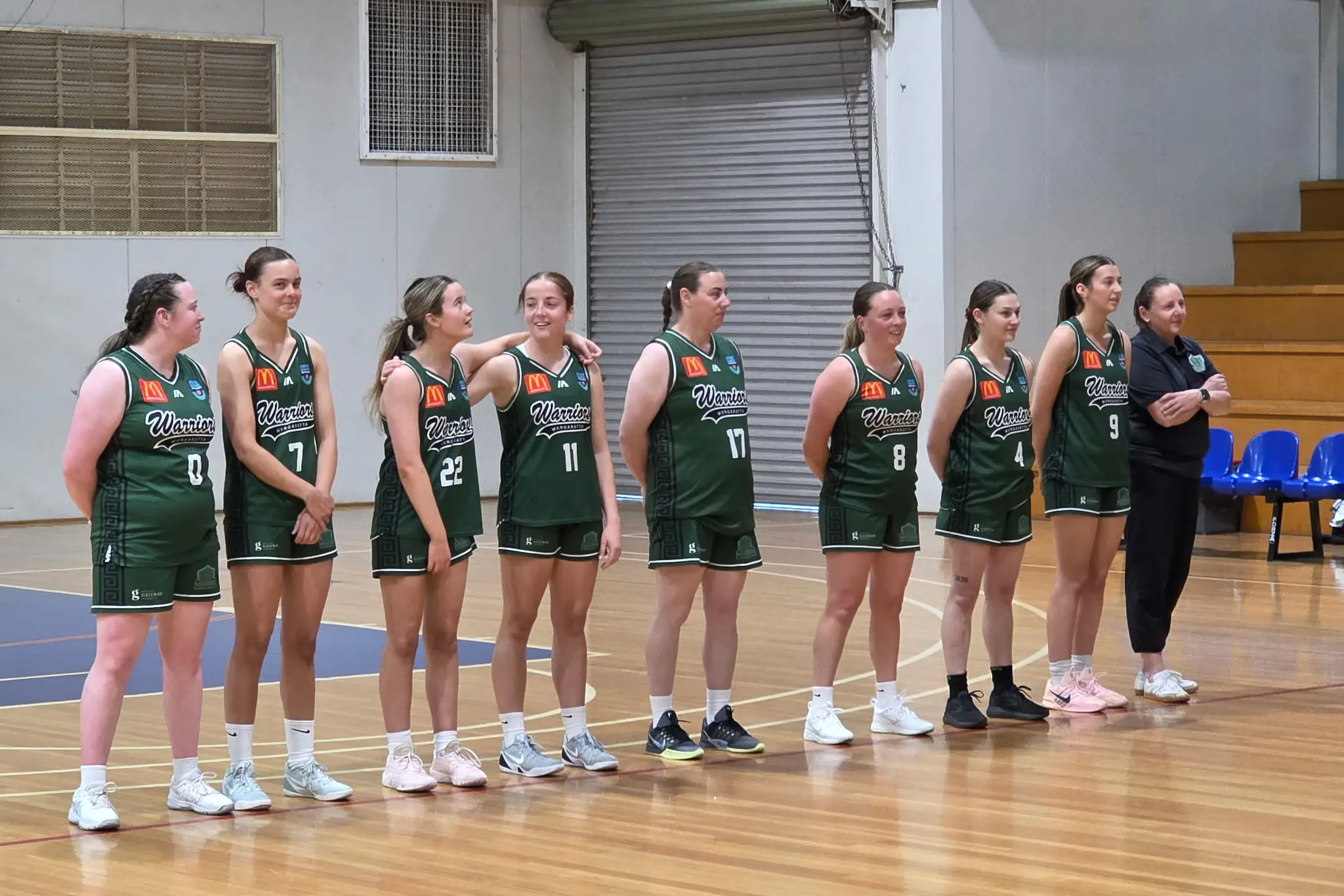 <p>Warrior Women line up before their season opener last week against Echuca Pirates.</p>\\n
