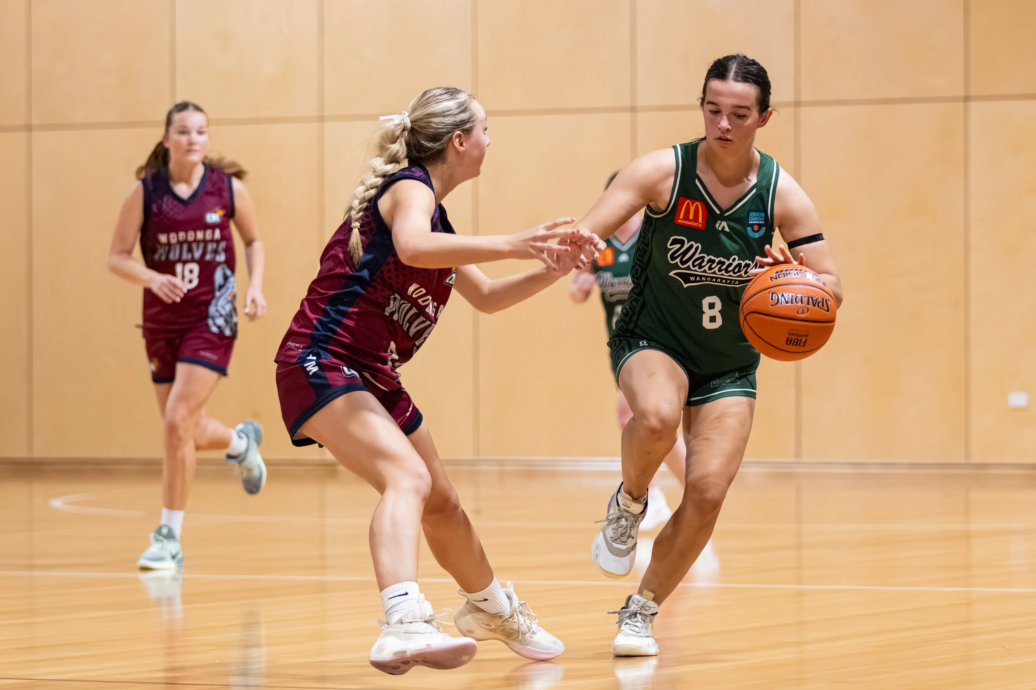 <p>FORWARD THRUST: Mia Ford weaves around the Wolves defence. PHOTO: Marc Bongers</p>\\n