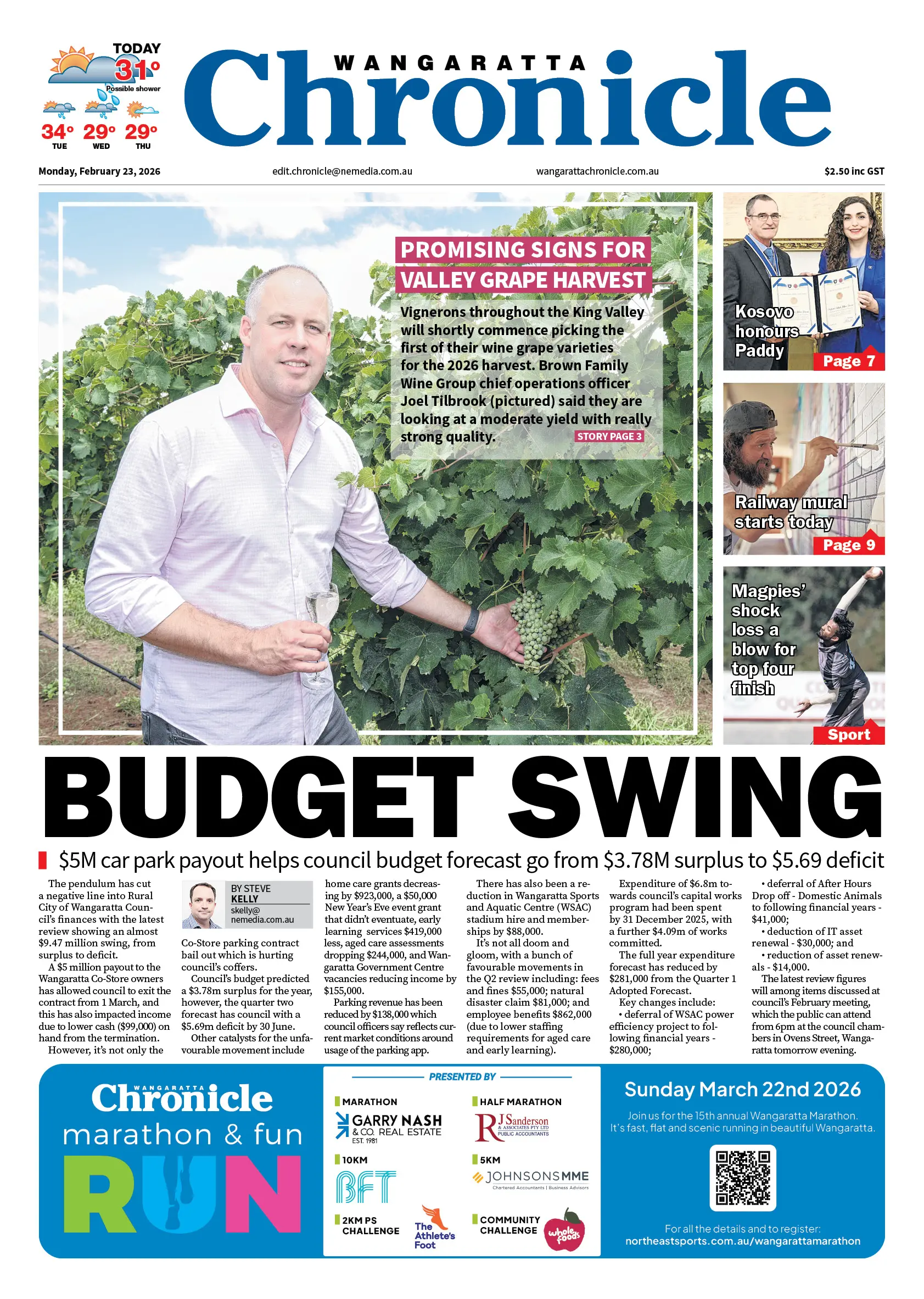 Wangaratta Chronicle, Monday, February 23, 2026